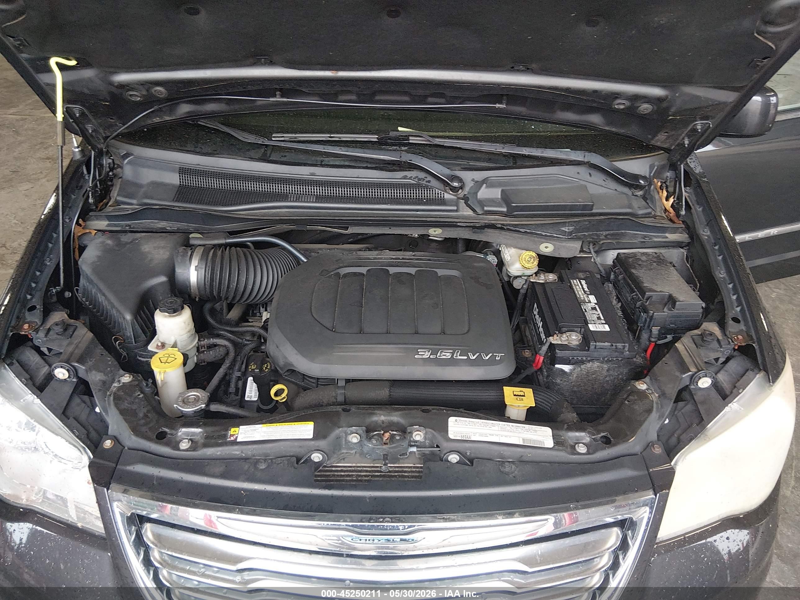 2012 Chrysler Town & Country Touring Black vin: 2C4RC1BG6CR376436