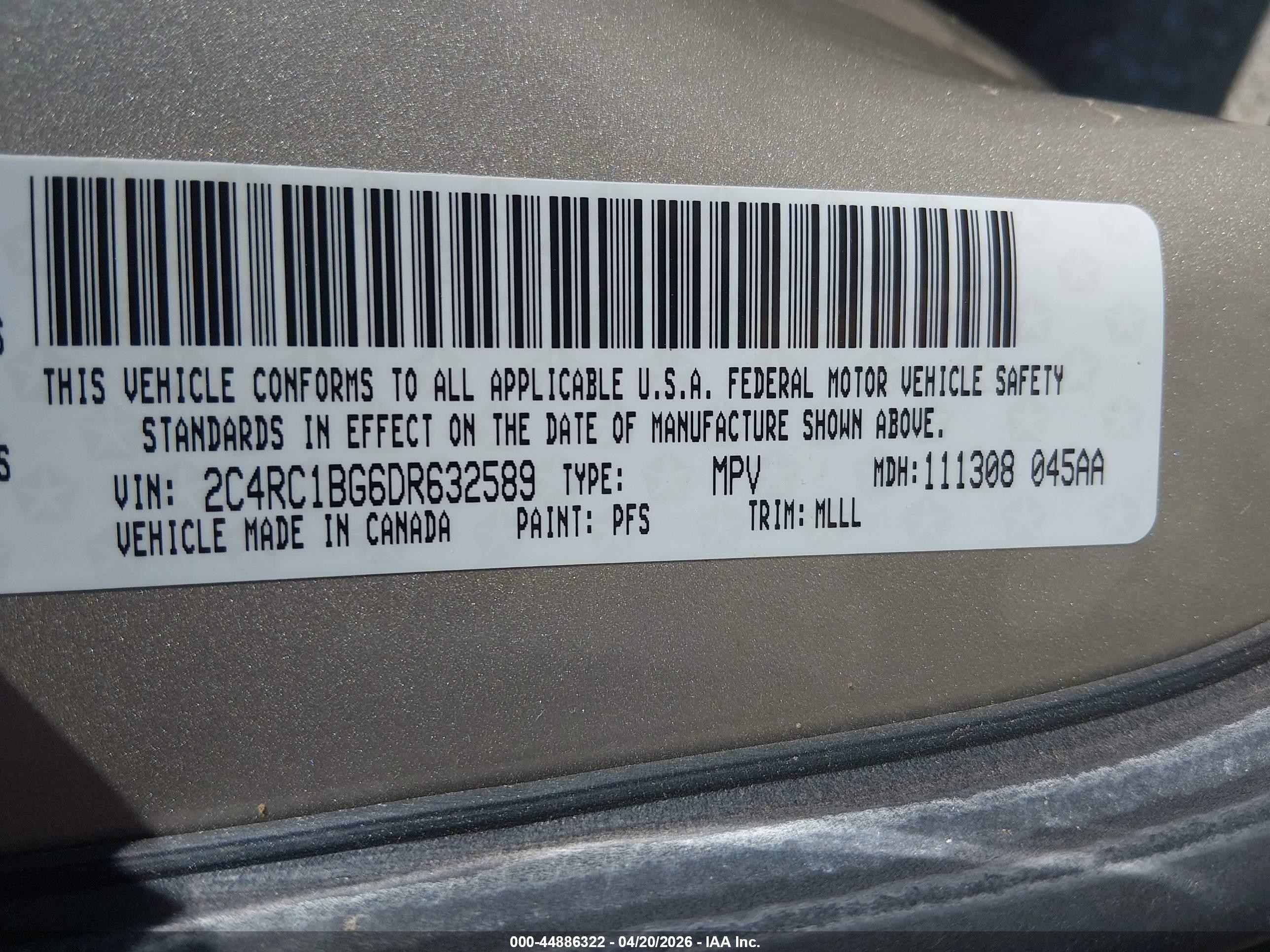 2013 Chrysler Town & Country Touring Gold vin: 2C4RC1BG6DR632589