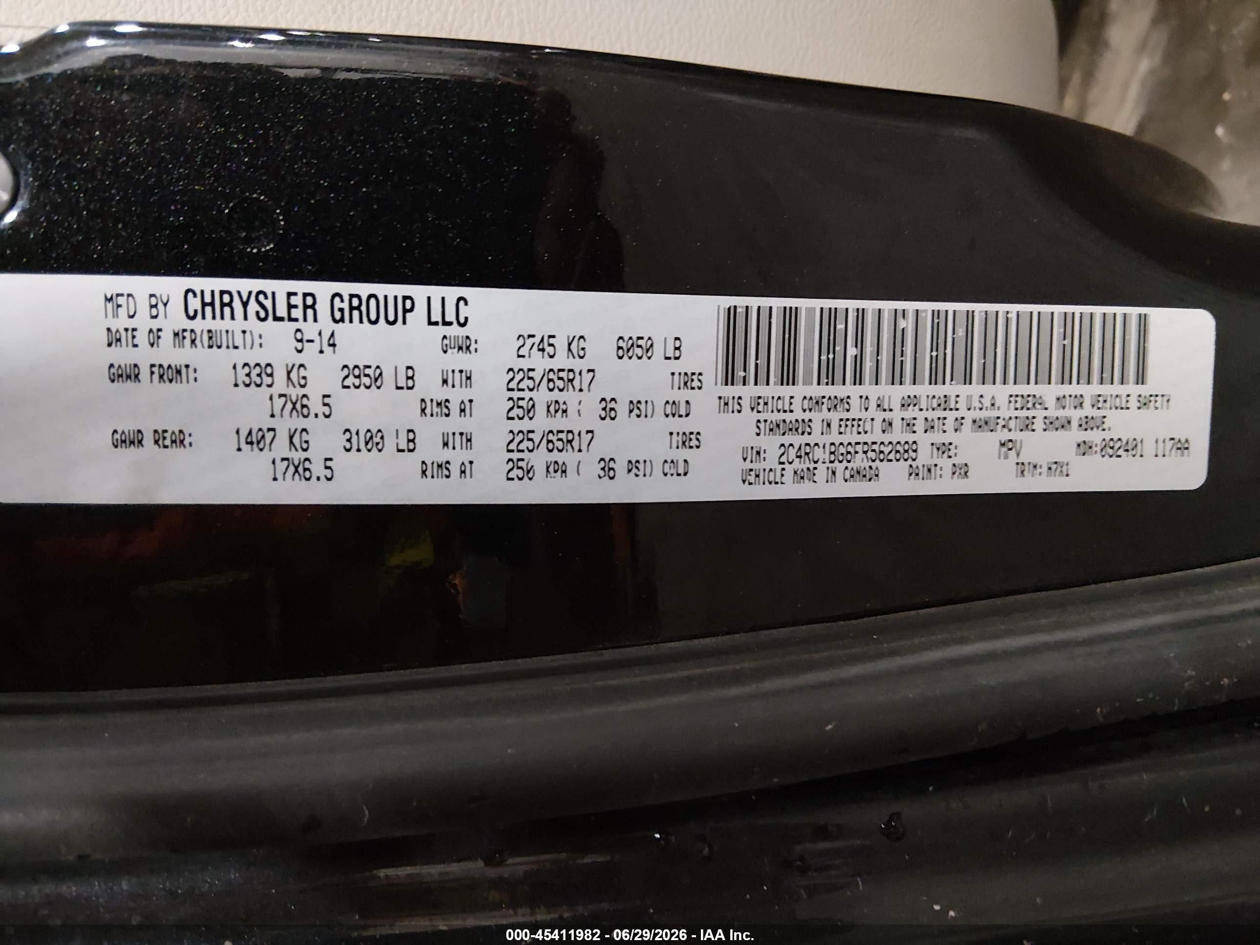 2015 Chrysler Town & Country Touring Бежевый vin: 2C4RC1BG6FR562689