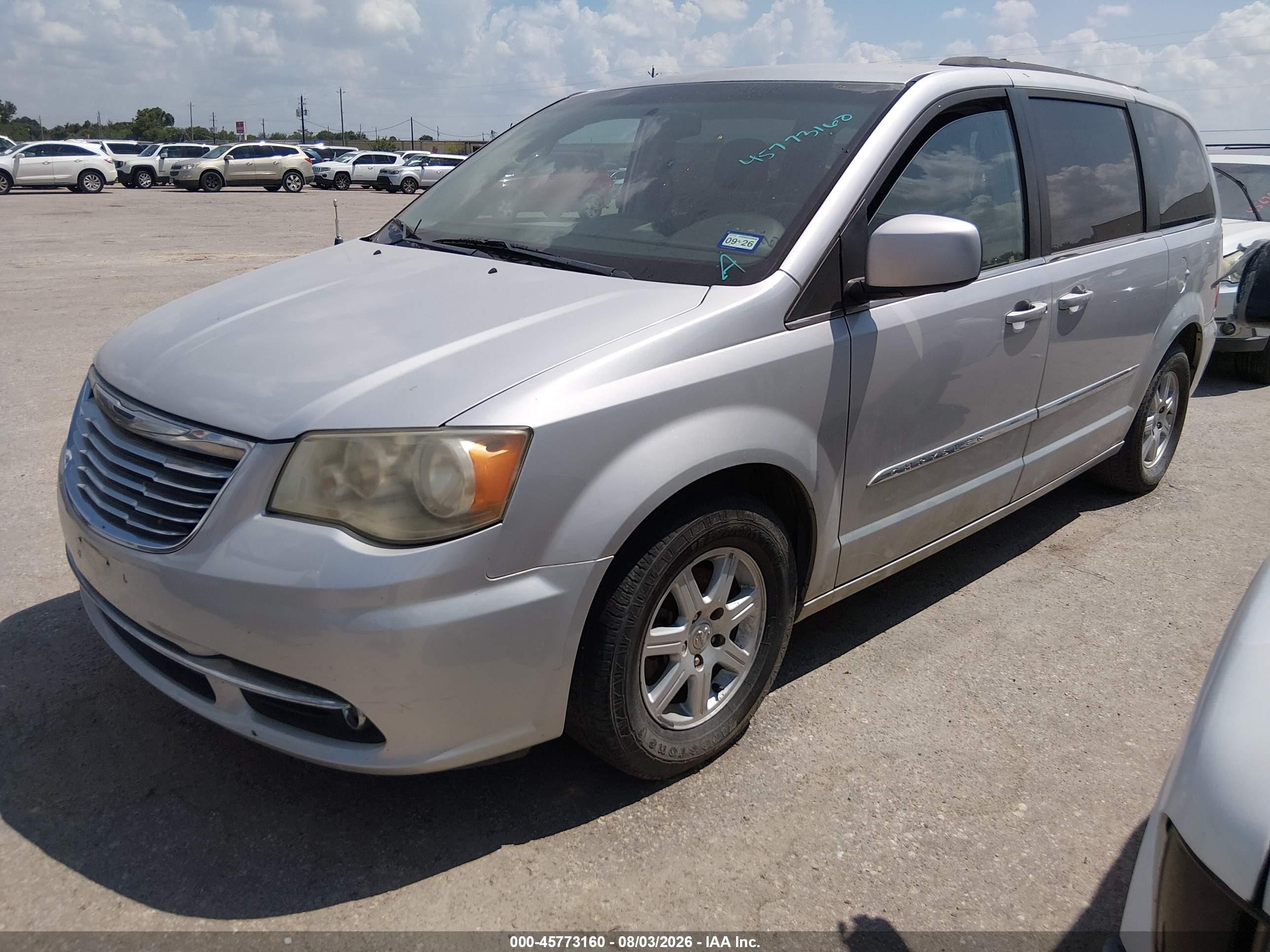 2012 Chrysler Town & Country Touring Серебряный vin: 2C4RC1BG7CR348810