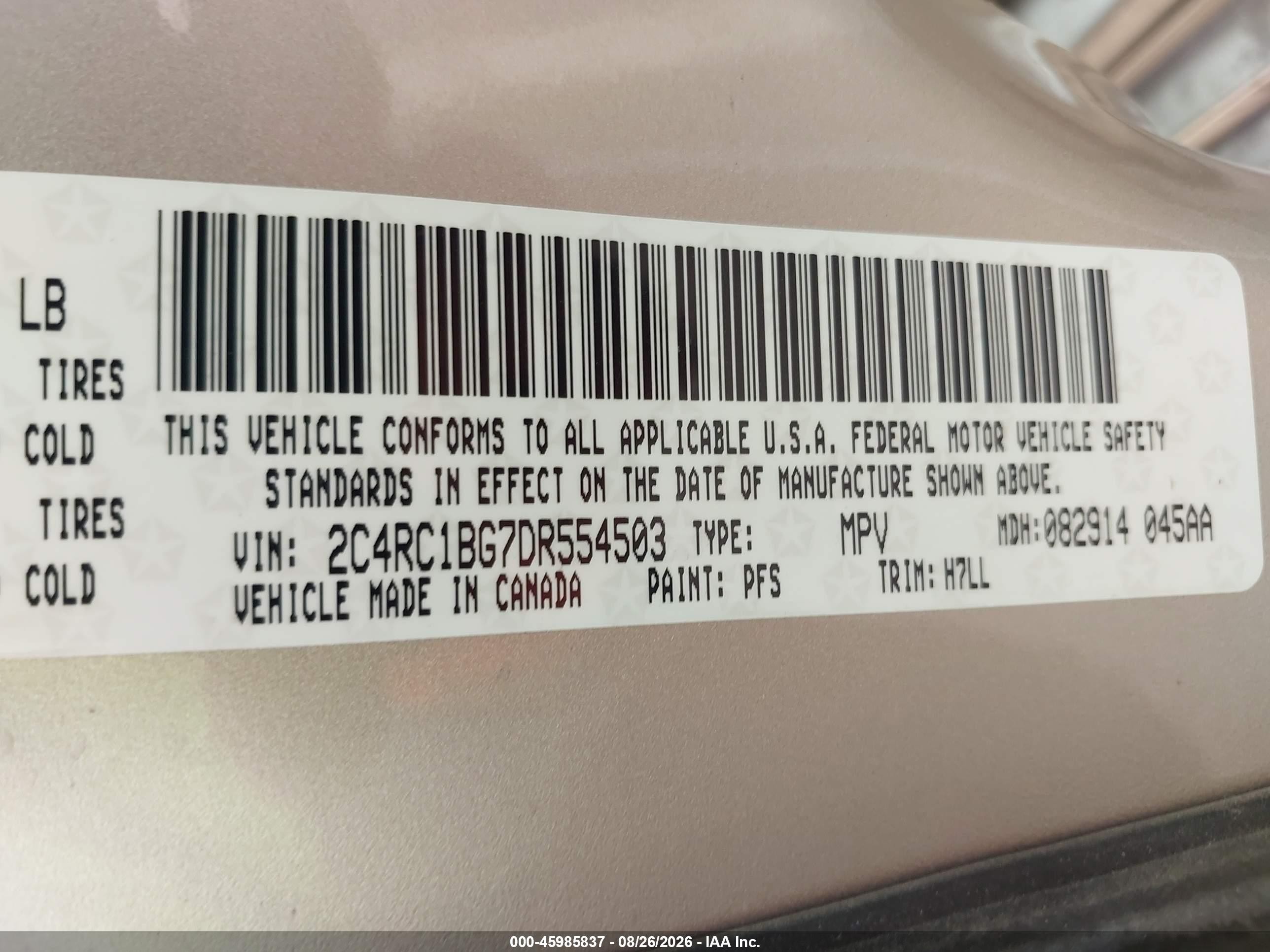 2013 Chrysler Town & Country Touring Gold vin: 2C4RC1BG7DR554503