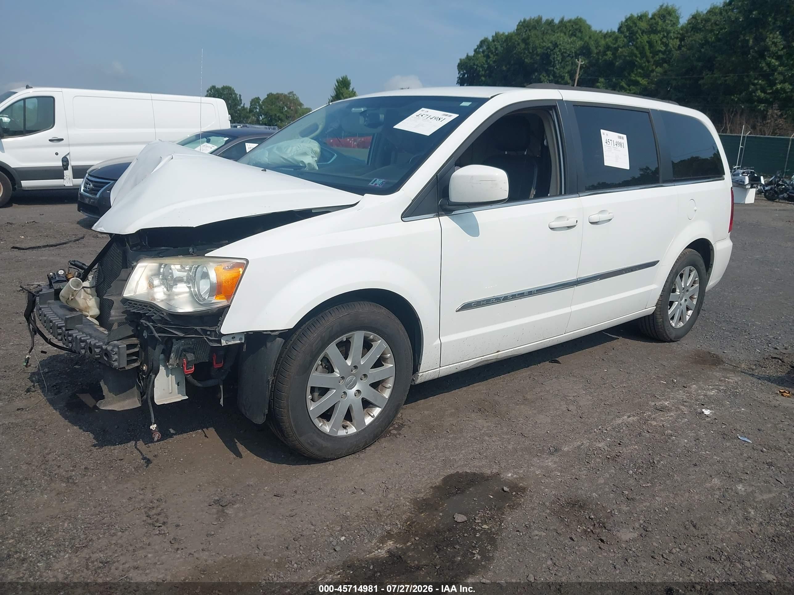 2014 Chrysler Town & Country Touring Белый vin: 2C4RC1BG7ER383009