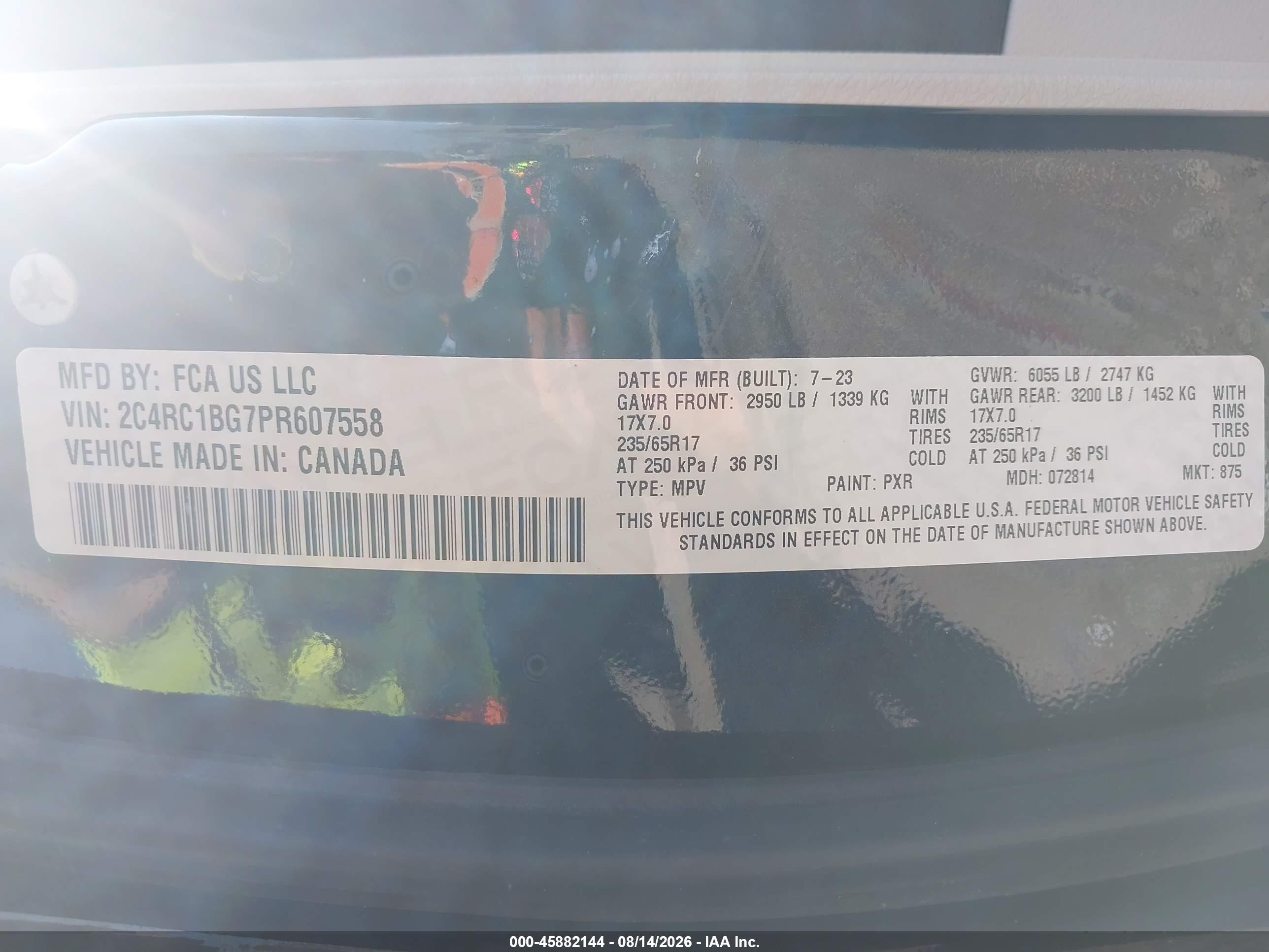 2023 Chrysler Pacifica Touring L Black vin: 2C4RC1BG7PR607558