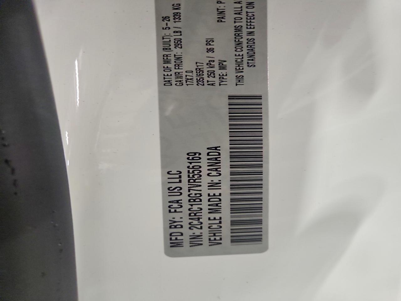 2027 Chrysler Pacifica Select White vin: 2C4RC1BG7VR556169
