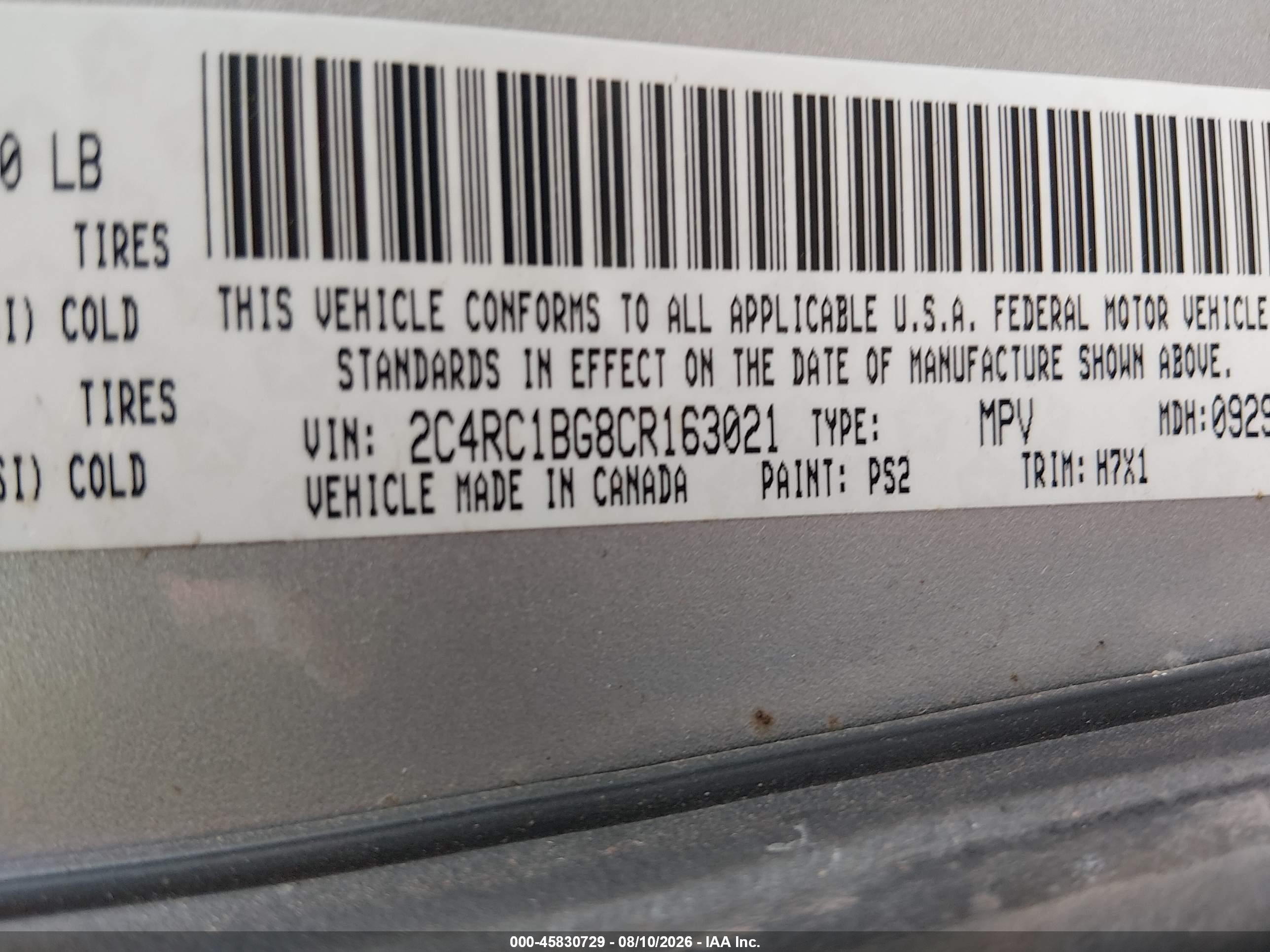 2012 Chrysler Town & Country Touring Silver vin: 2C4RC1BG8CR163021