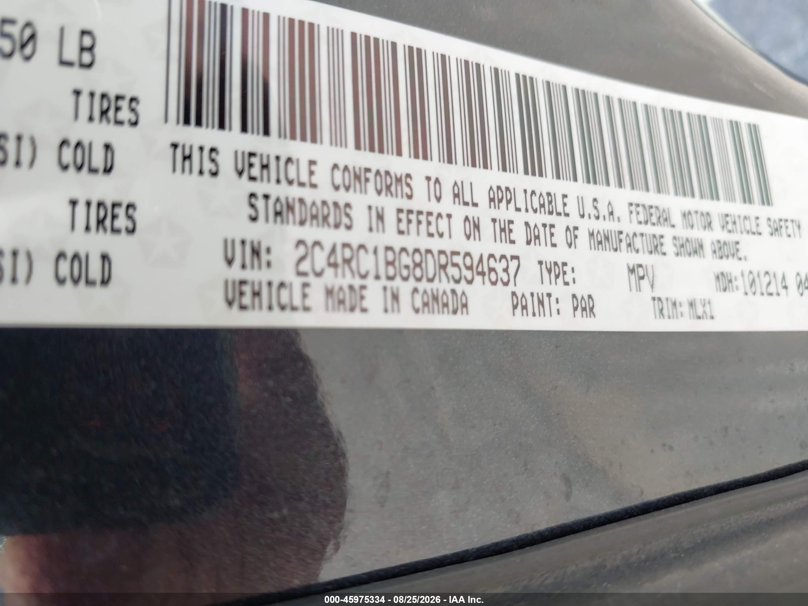 2013 Chrysler Town & Country Touring Gray vin: 2C4RC1BG8DR594637