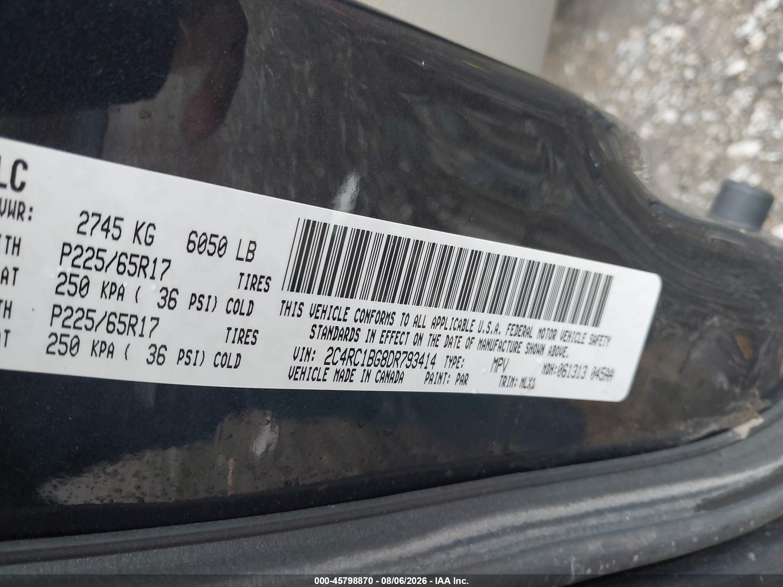 2013 Chrysler Town & Country Touring Gray vin: 2C4RC1BG8DR793414