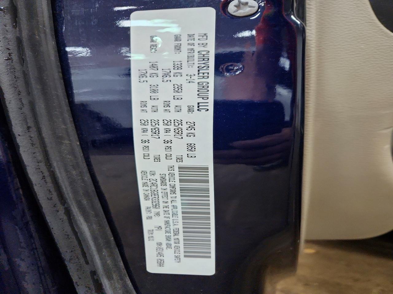 2014 Chrysler Town & Country Touring Blue vin: 2C4RC1BG8ER332960