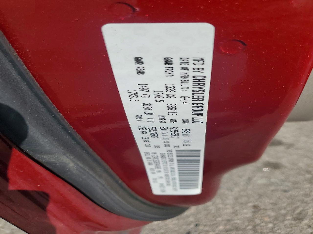 2014 Chrysler Town & Country Touring Red vin: 2C4RC1BG8ER445002