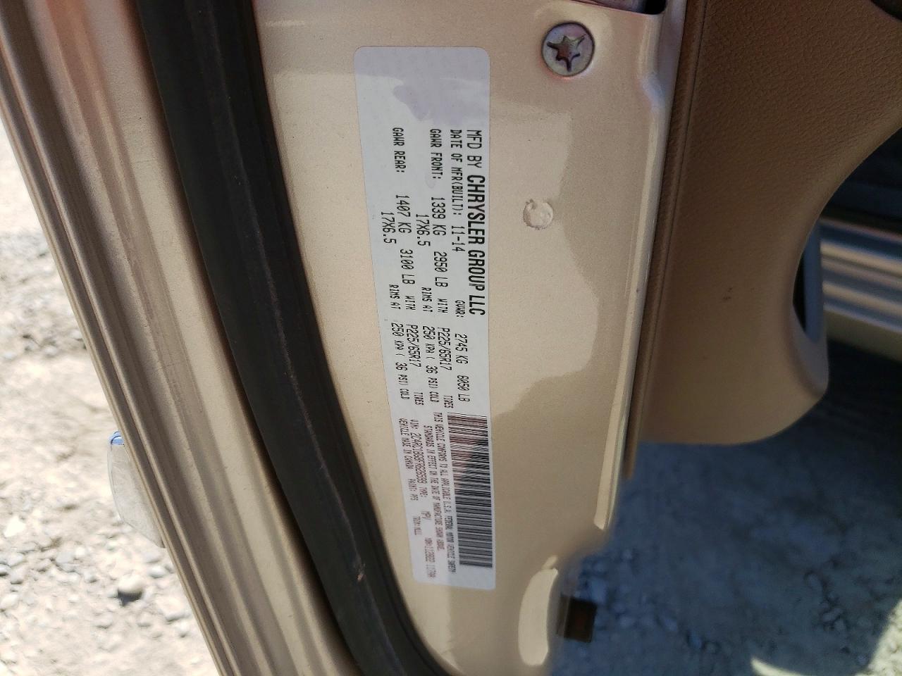 2015 Chrysler Town & Country Touring Tan vin: 2C4RC1BG8FR626599