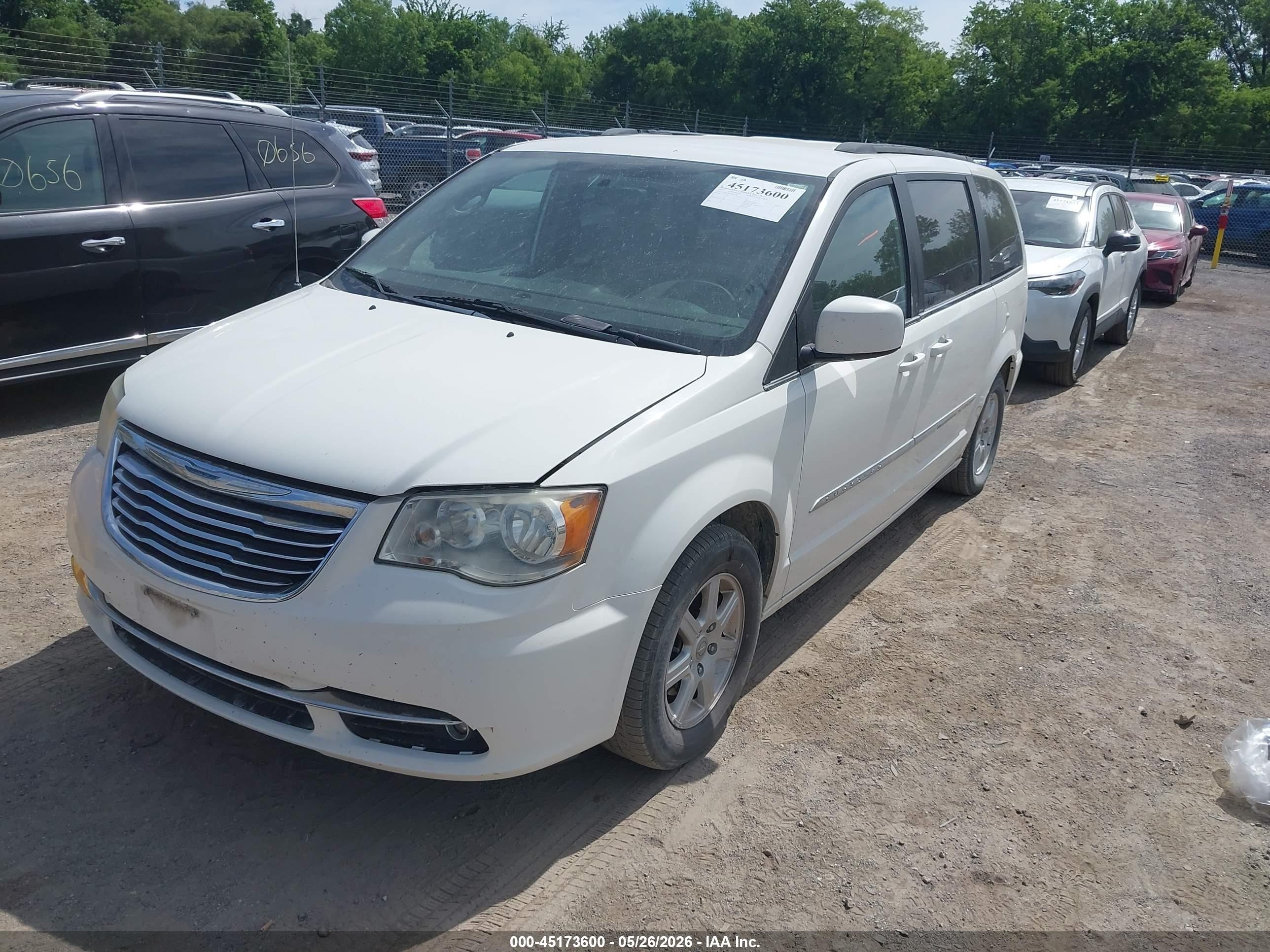 2012 Chrysler Town & Country Touring Белый vin: 2C4RC1BG9CR286908