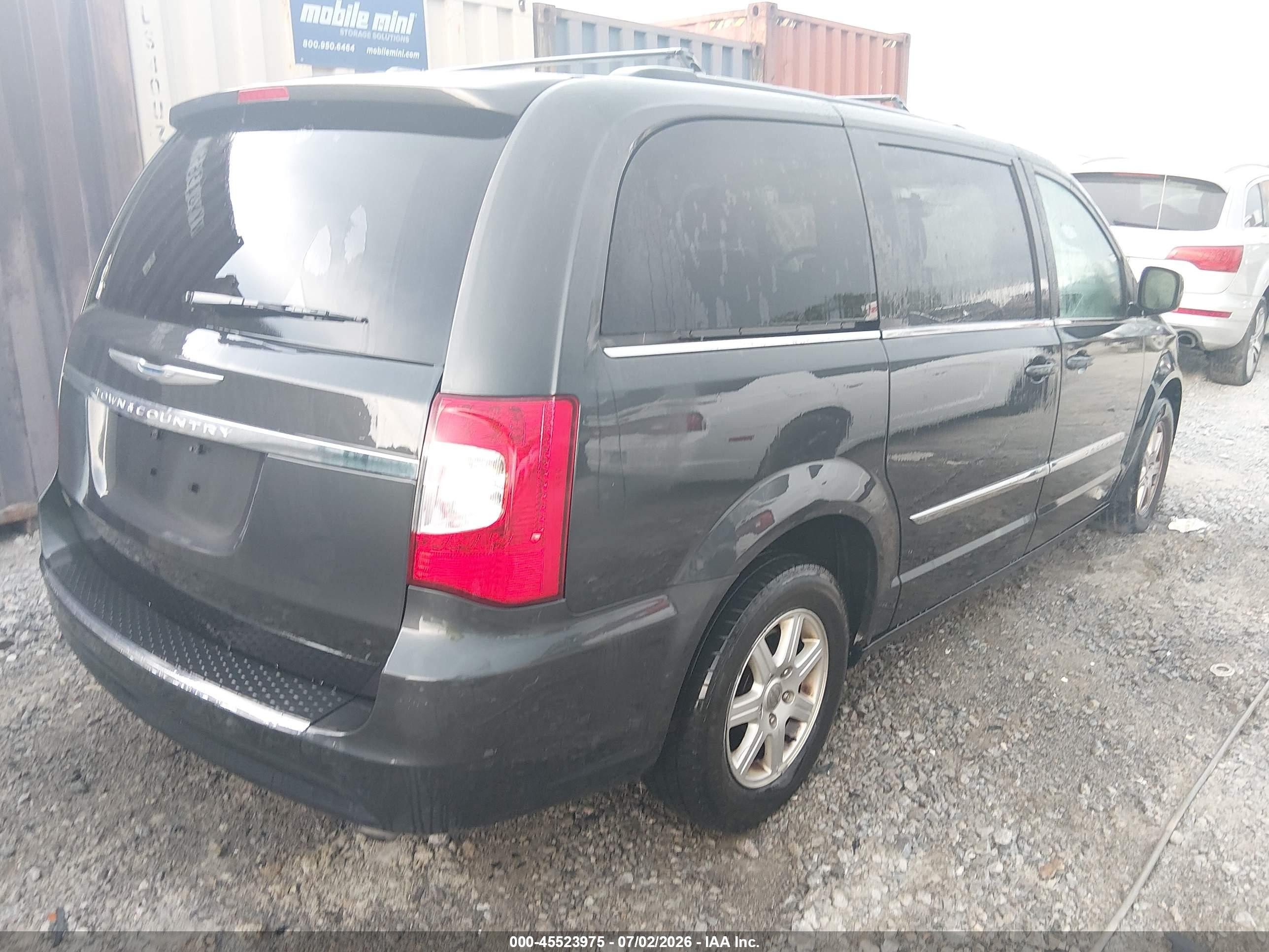 2012 Chrysler Town & Country Touring Black vin: 2C4RC1BG9CR313668