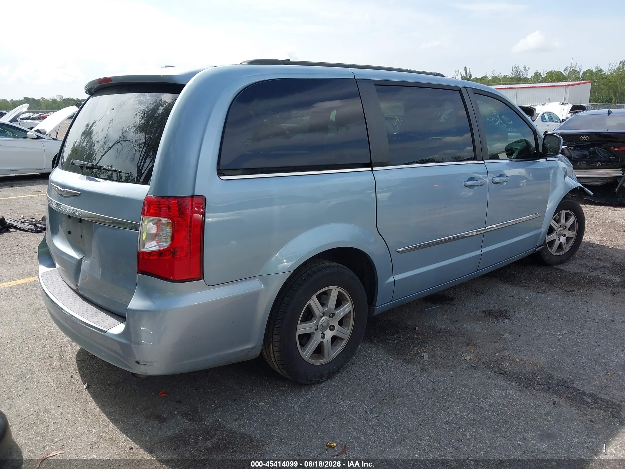2012 Chrysler Town & Country Touring Light Blue vin: 2C4RC1BG9CR363941