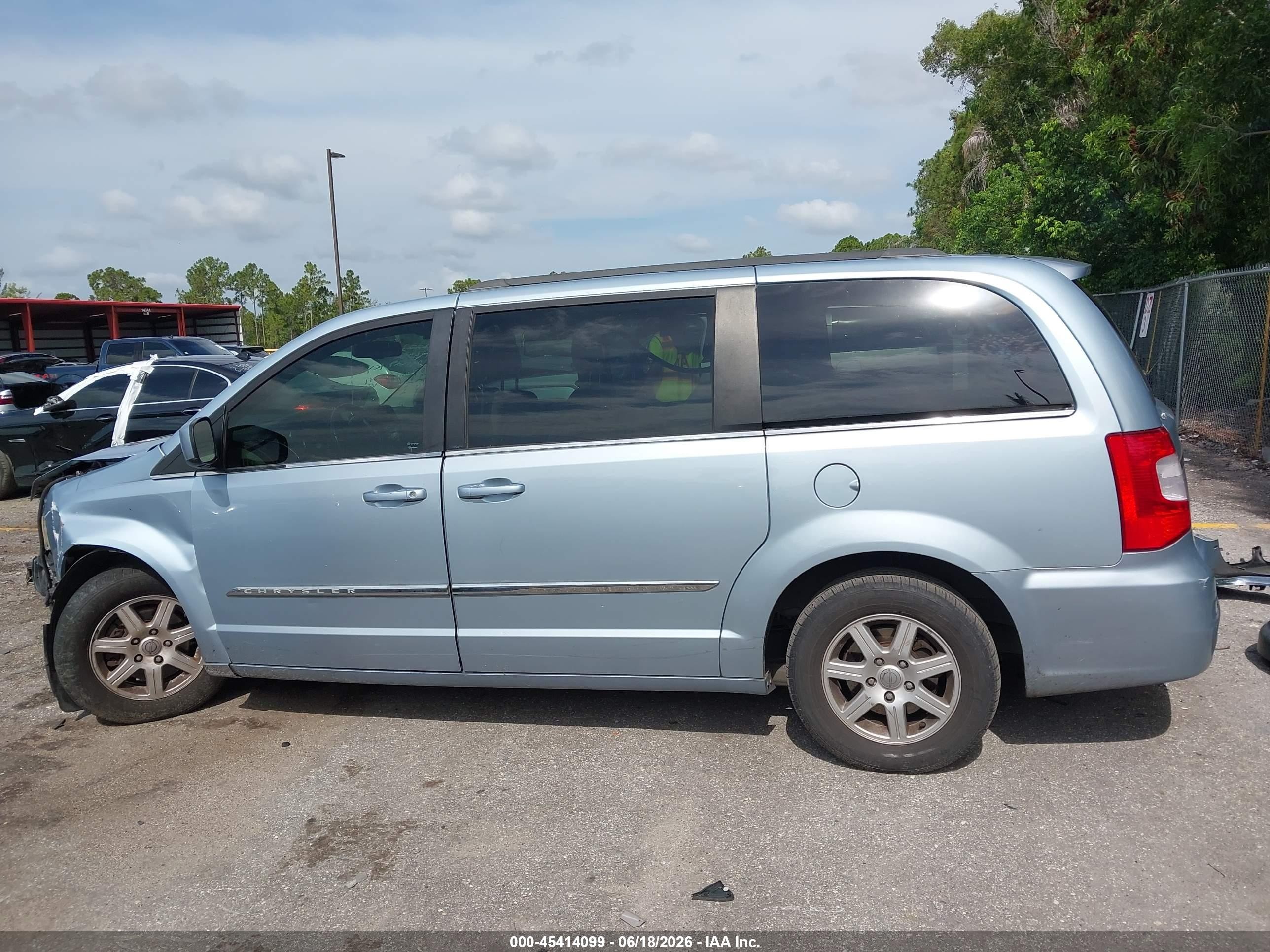 2012 Chrysler Town & Country Touring Light Blue vin: 2C4RC1BG9CR363941