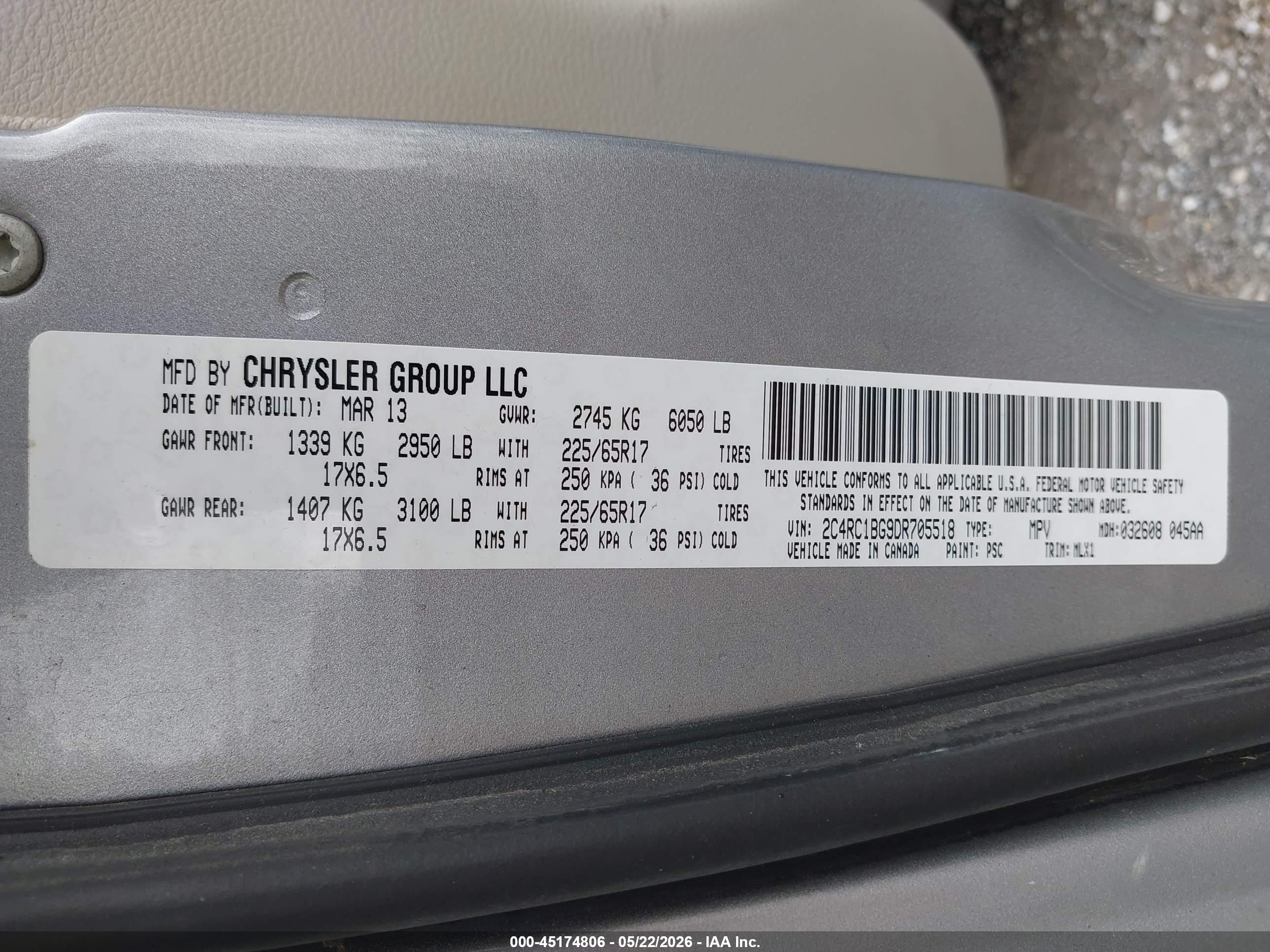 2013 Chrysler Town & Country Touring Серебряный vin: 2C4RC1BG9DR705518