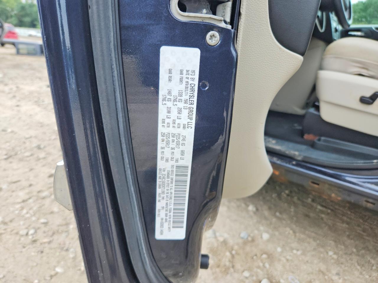 2013 Chrysler Town & Country Touring Угольный vin: 2C4RC1BG9DR711903