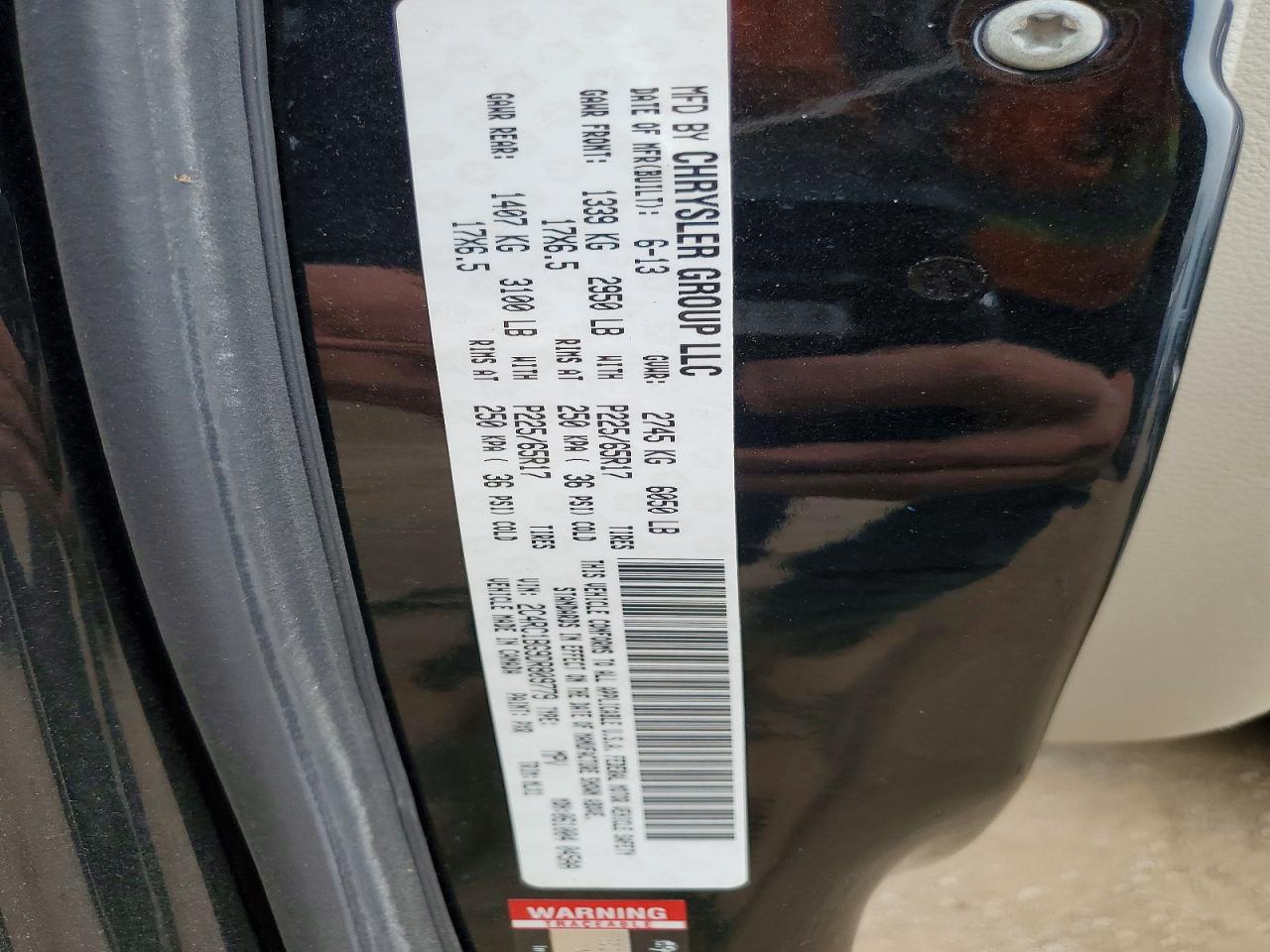 2013 Chrysler Town & Country Touring Black vin: 2C4RC1BG9DR809779