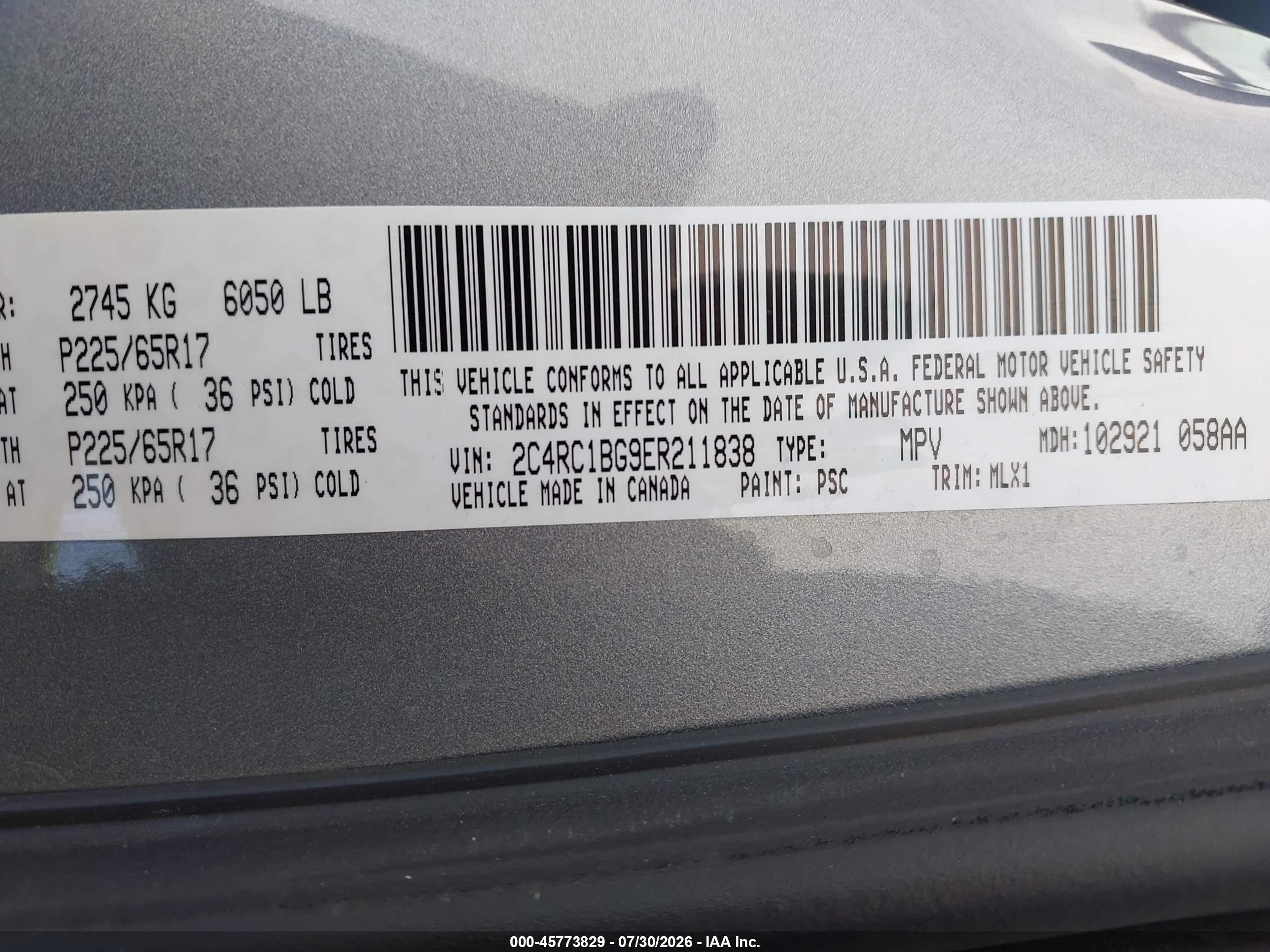 2014 Chrysler Town & Country Touring Серебряный vin: 2C4RC1BG9ER211838