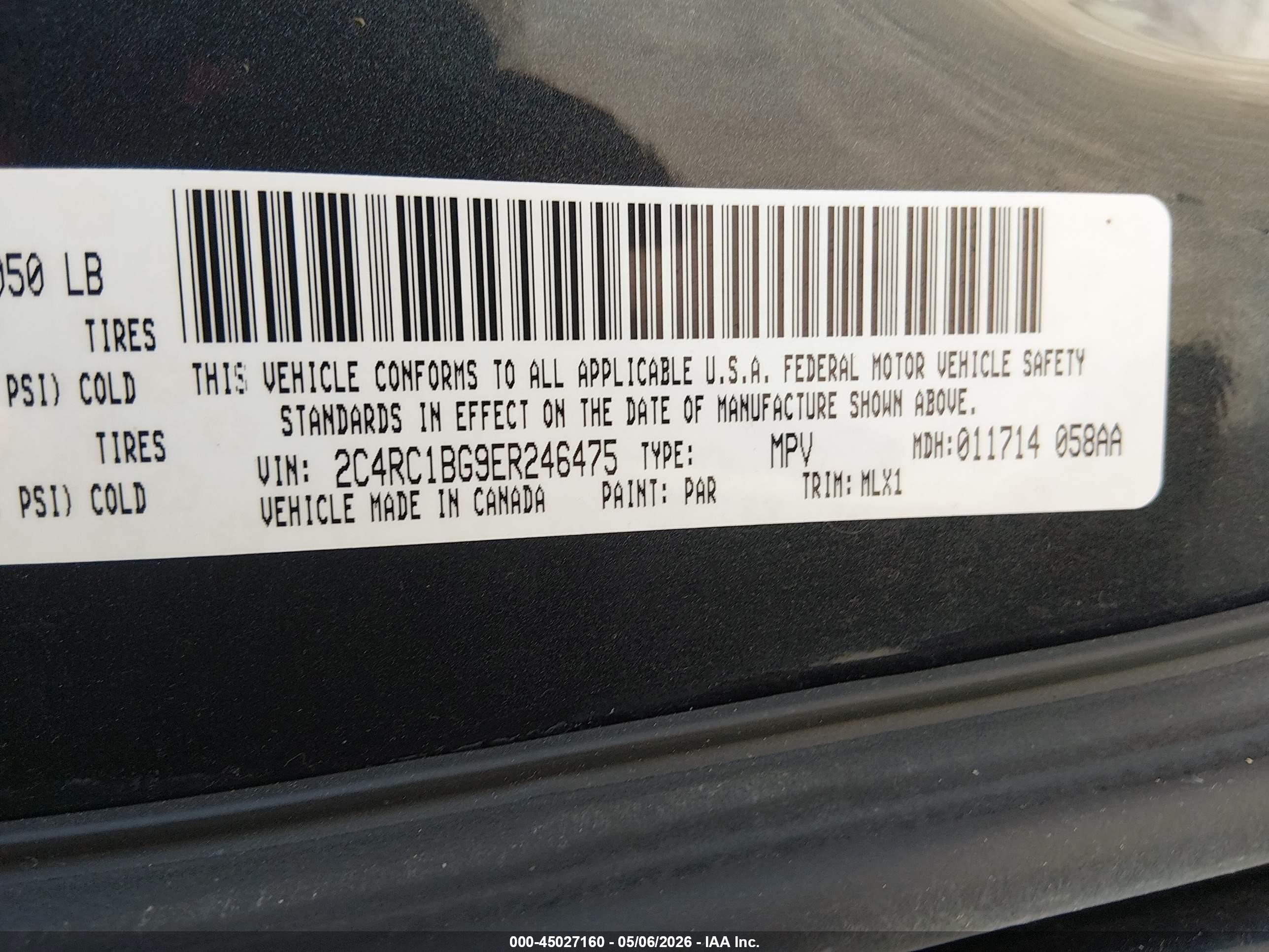 2014 Chrysler Town & Country Touring Green vin: 2C4RC1BG9ER246475