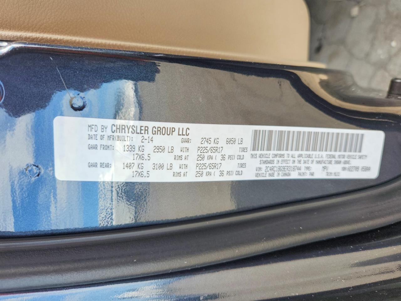 2014 Chrysler Town & Country Touring Синий vin: 2C4RC1BG9ER318744