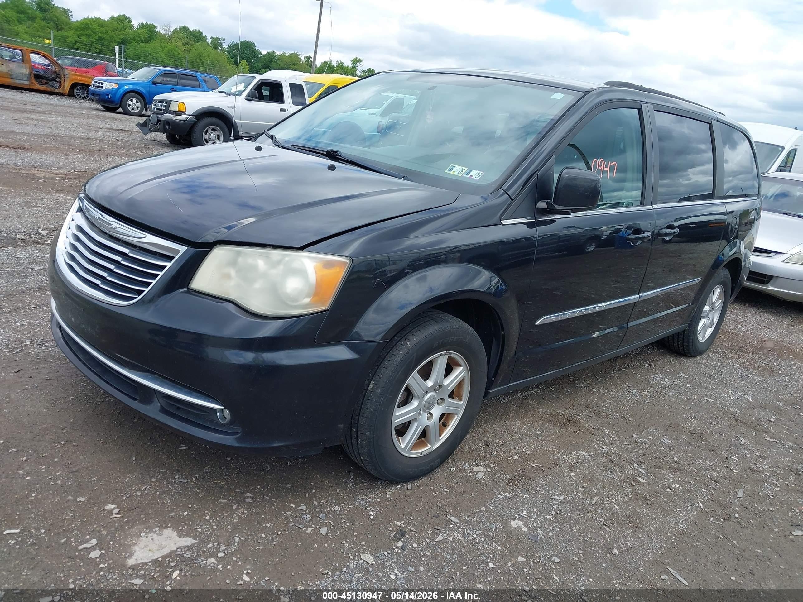 2012 Chrysler Town & Country Touring Black vin: 2C4RC1BGXCR313162