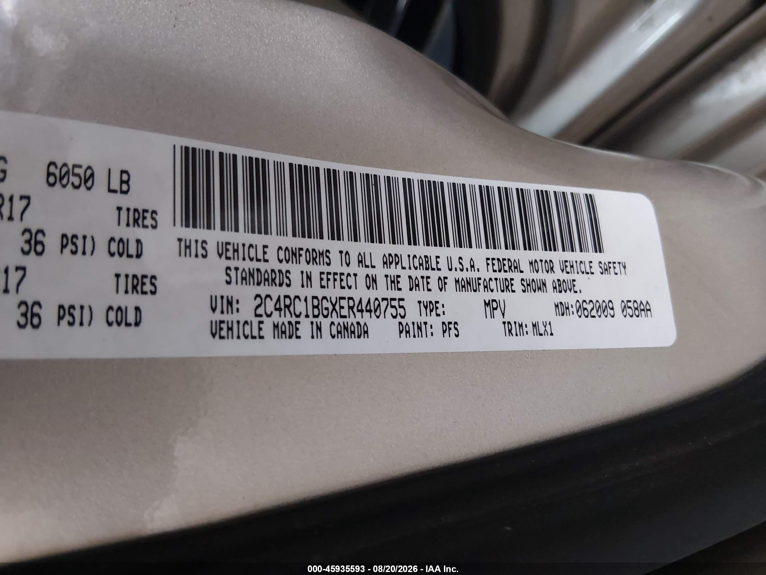 2014 Chrysler Town & Country Touring Tan vin: 2C4RC1BGXER440755