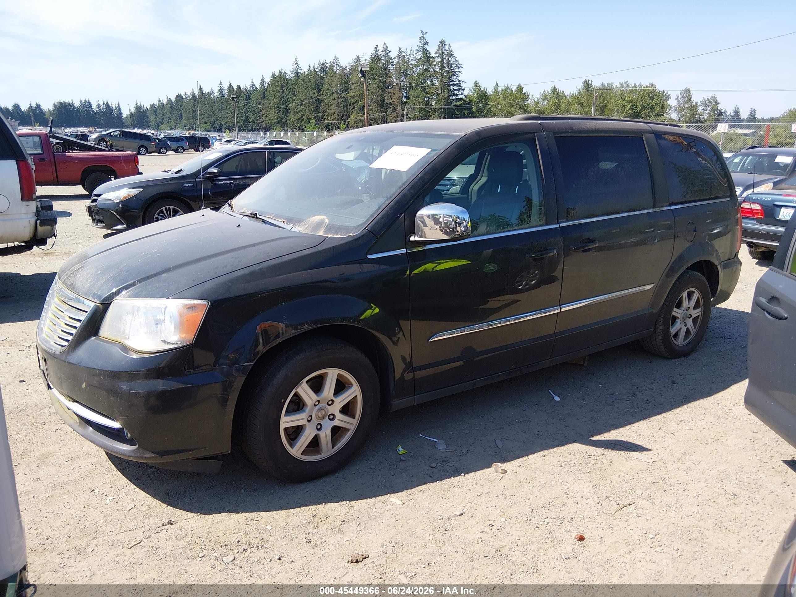 2012 Chrysler Town & Country Touring-l Black vin: 2C4RC1CG0CR144171