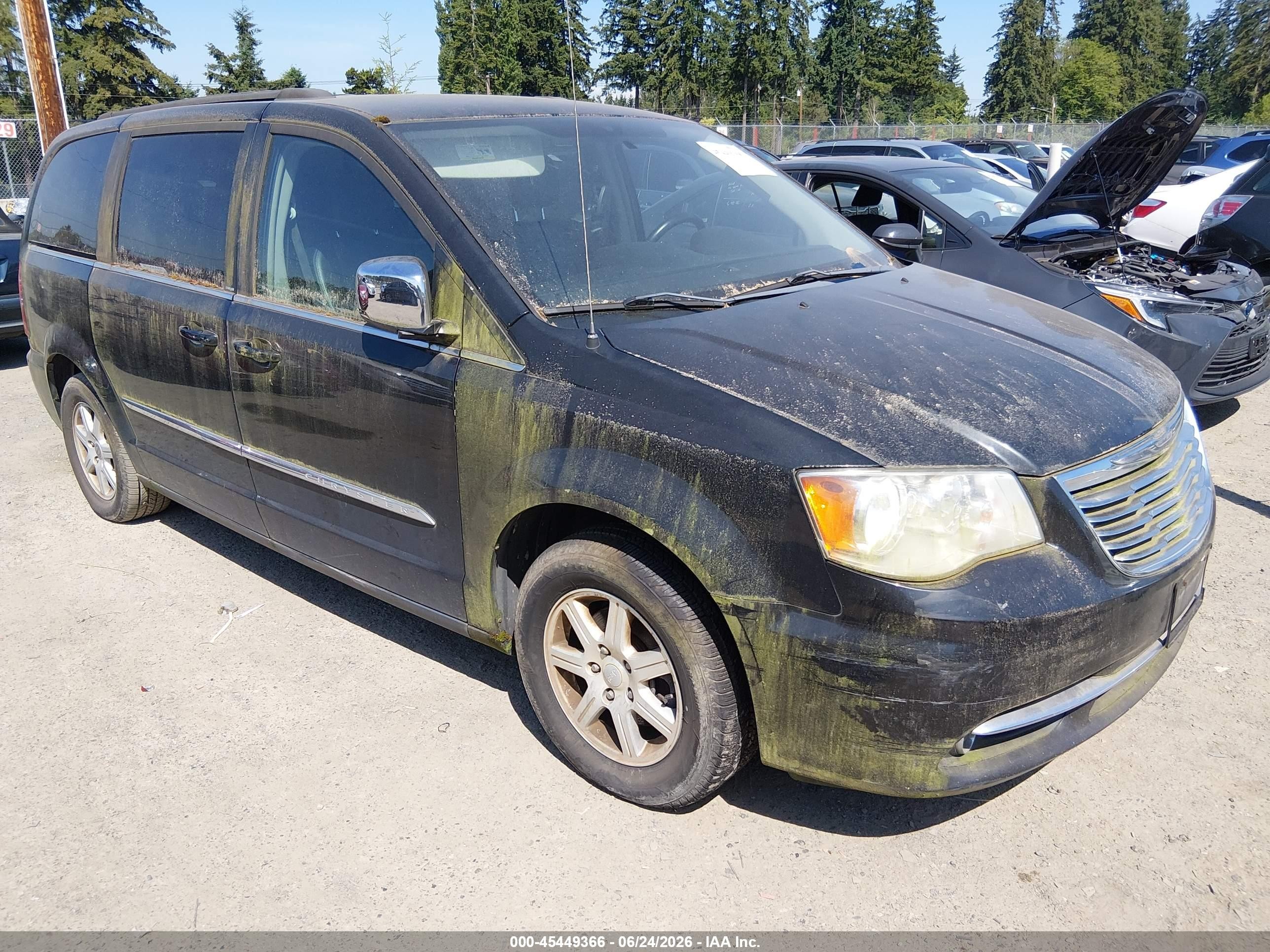 2012 Chrysler Town & Country Touring-l Black vin: 2C4RC1CG0CR144171