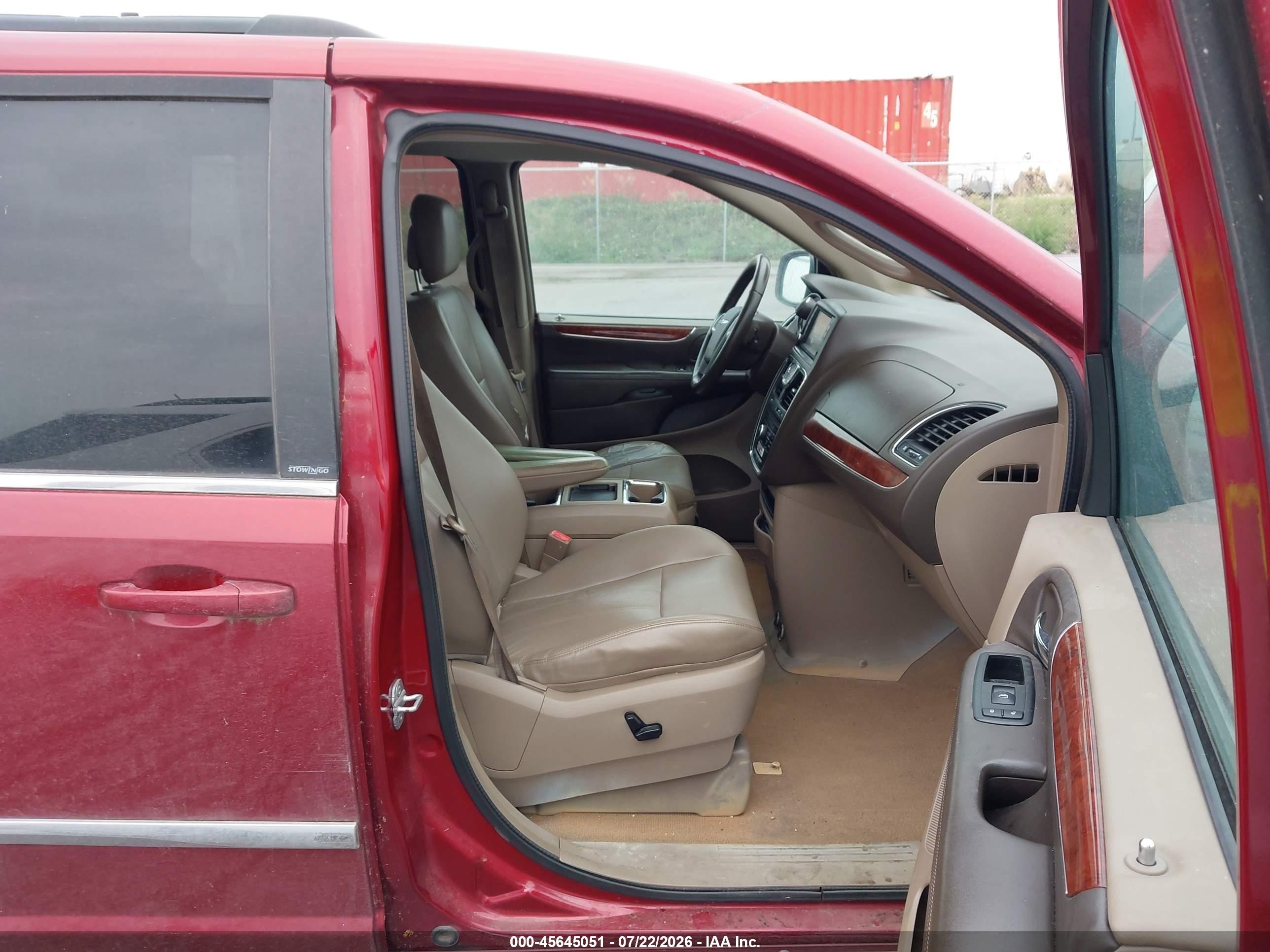 2012 Chrysler Town & Country Touring-l Темно-бордовый vin: 2C4RC1CG0CR245758