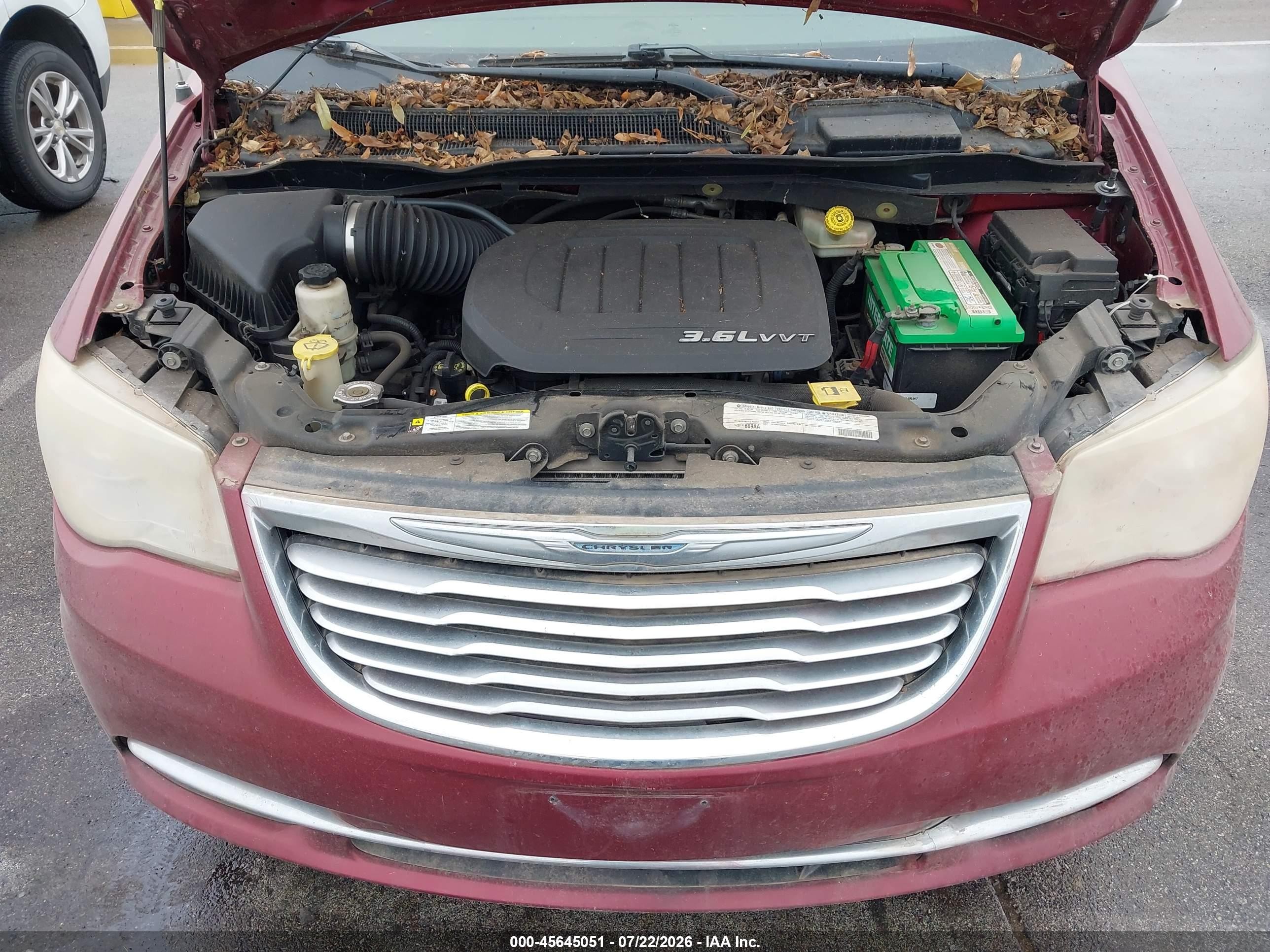 2012 Chrysler Town & Country Touring-l Темно-бордовый vin: 2C4RC1CG0CR245758