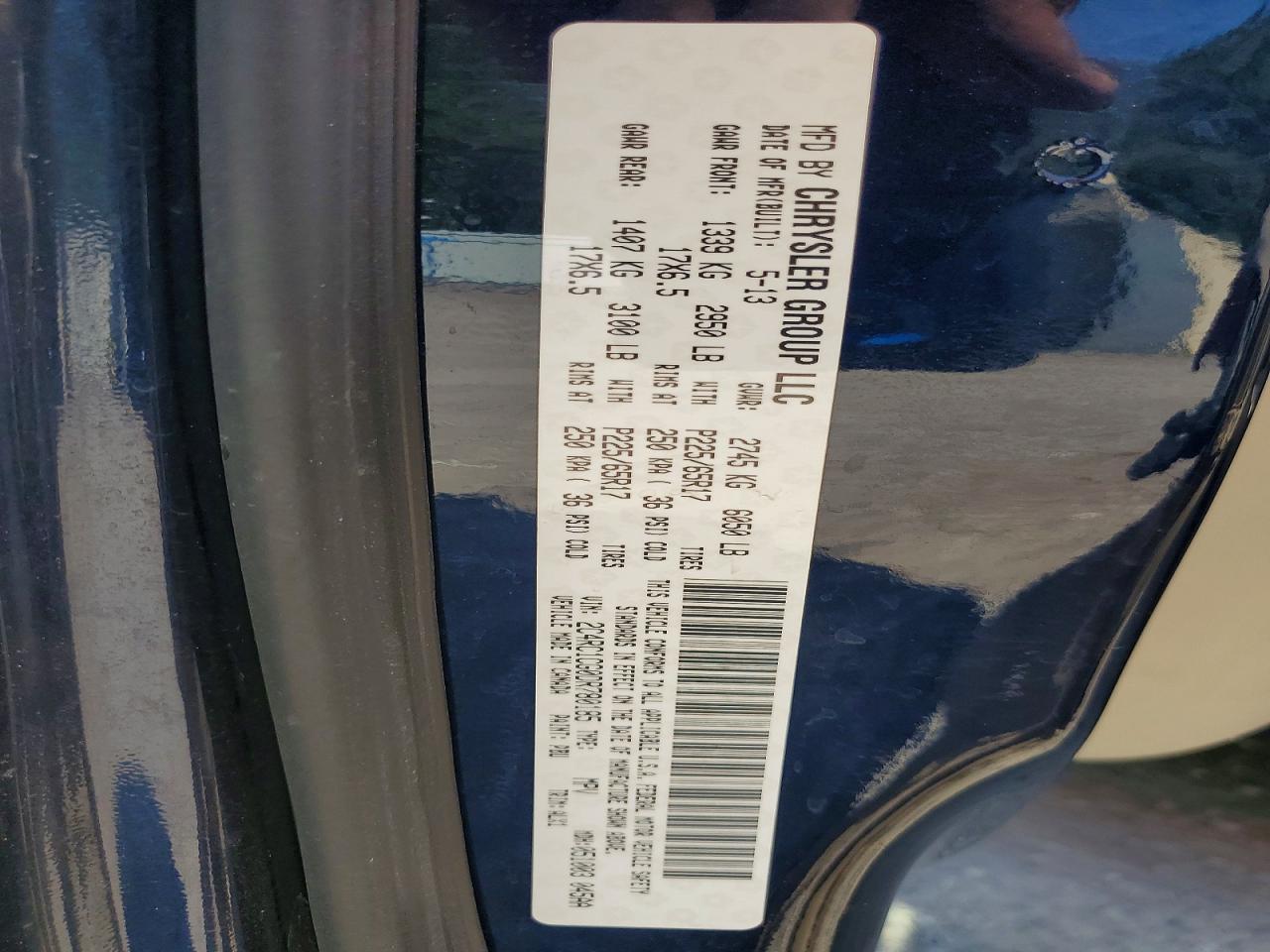 2013 Chrysler Town & Country Touring L Blue vin: 2C4RC1CG0DR780185