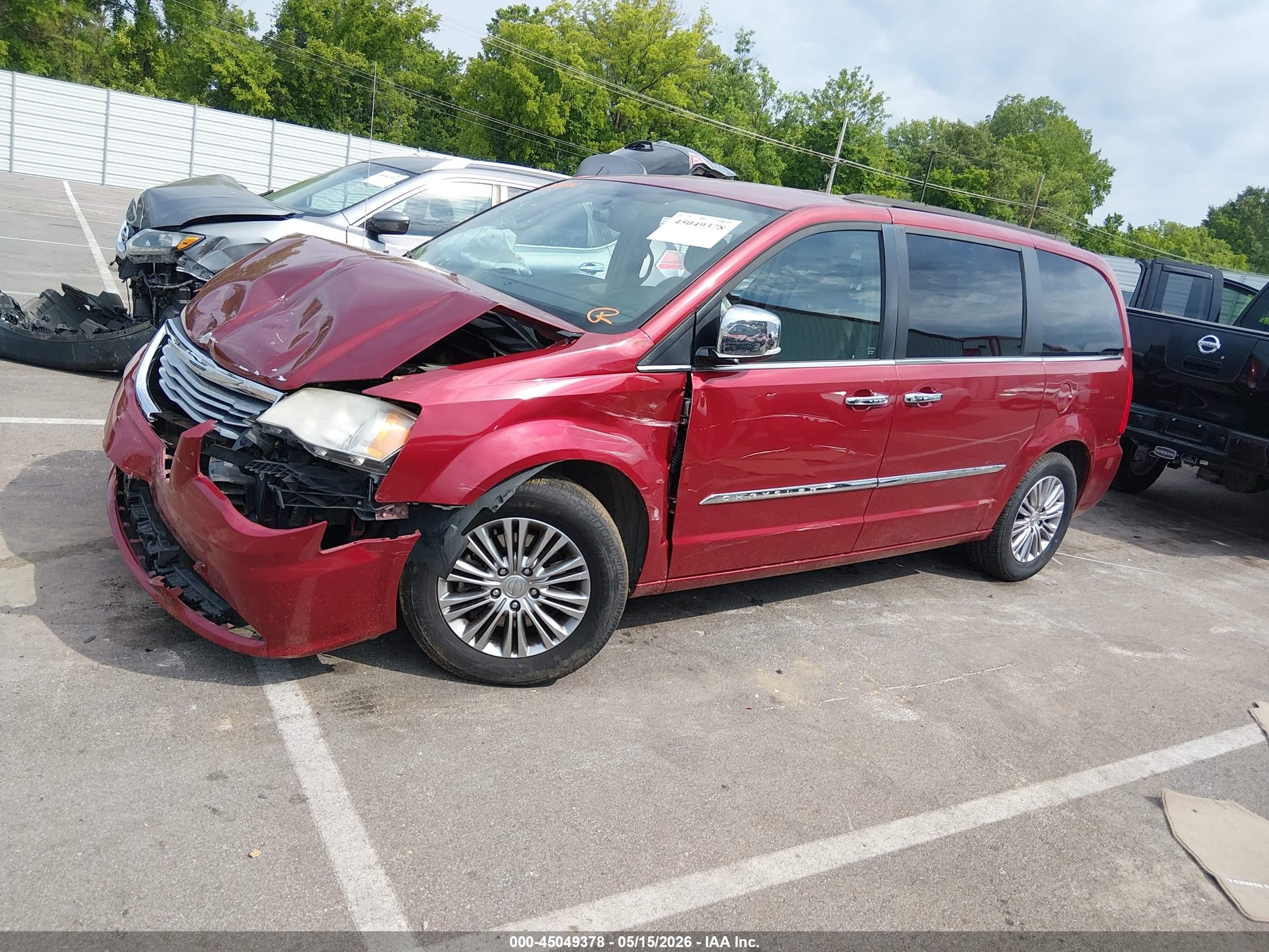 2014 Chrysler Town & Country Touring-l Red vin: 2C4RC1CG0ER367927