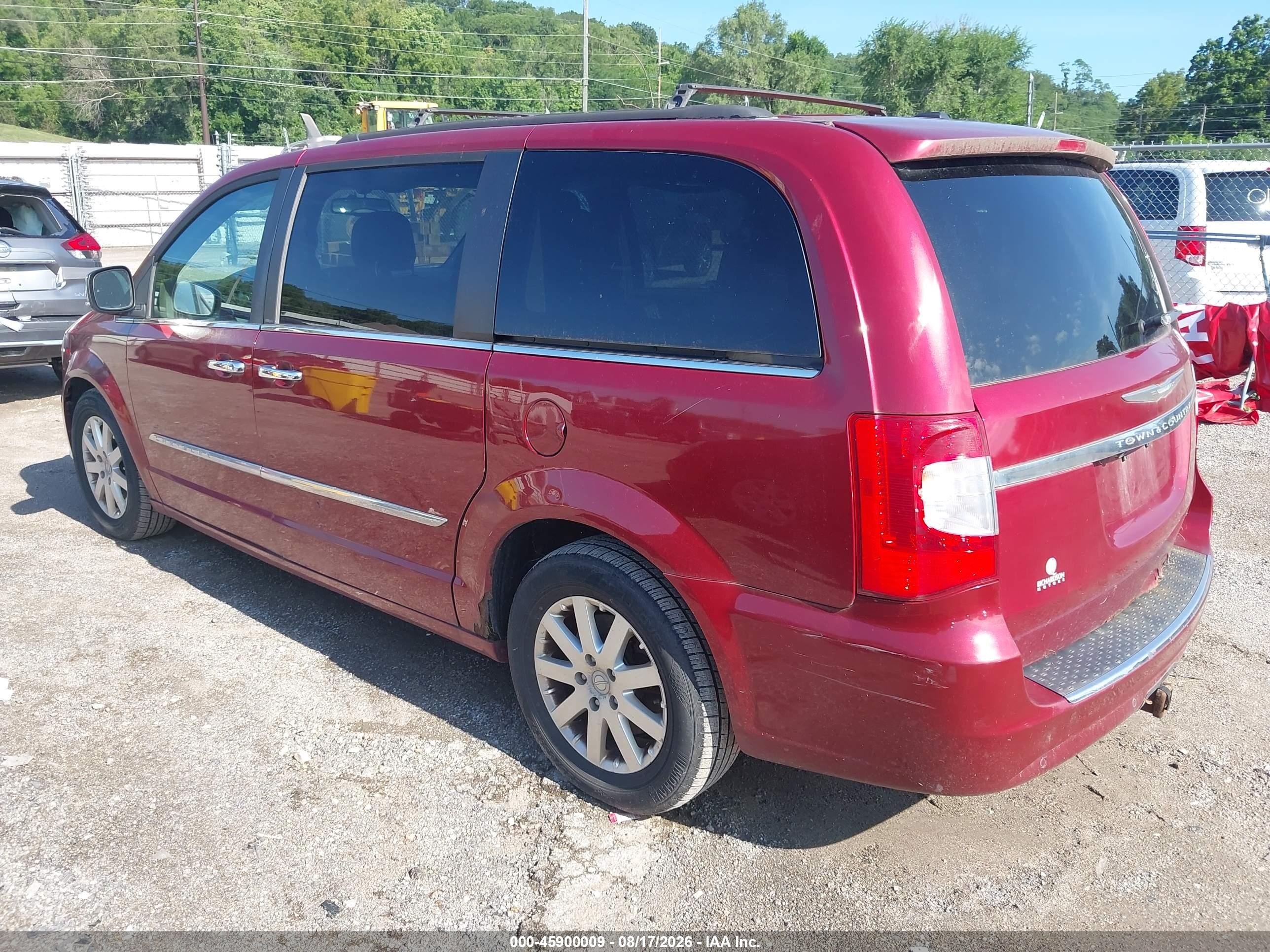 2012 Chrysler Town & Country Touring-l Red vin: 2C4RC1CG1CR229147