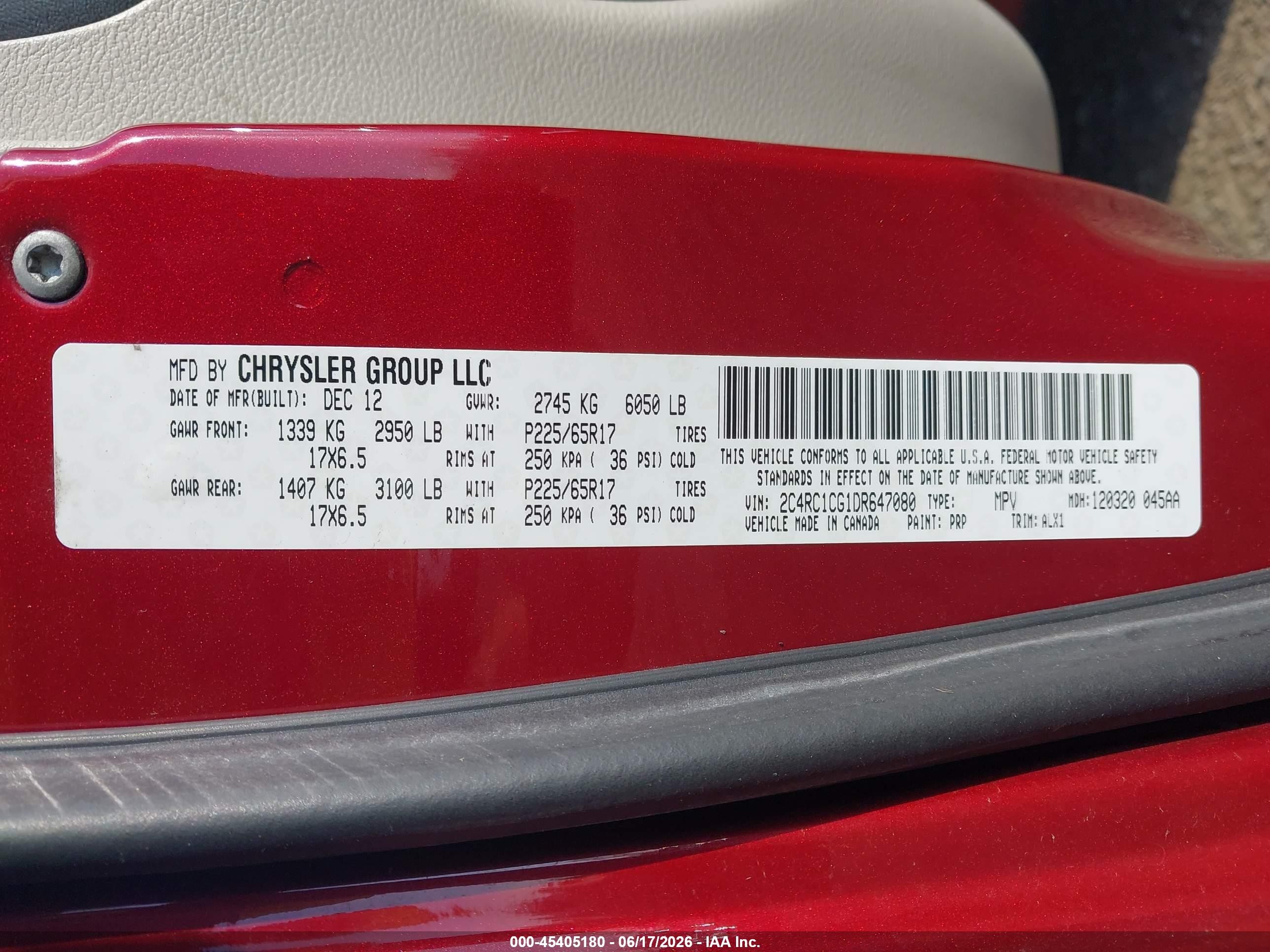 2013 Chrysler Town & Country Touring-l Красный vin: 2C4RC1CG1DR647080