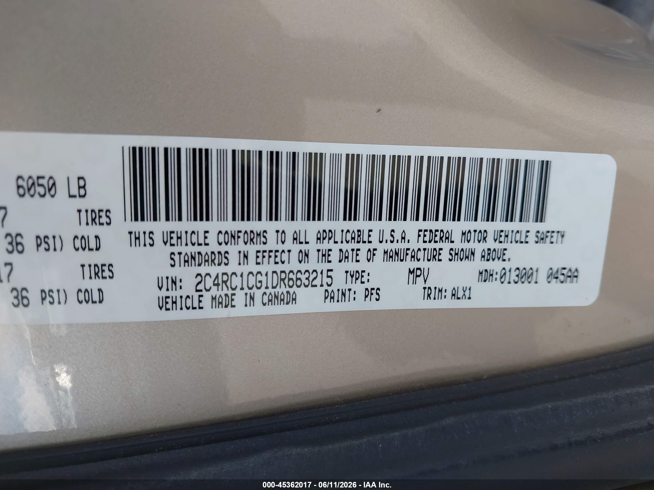 2013 Chrysler Town & Country Touring-l Gold vin: 2C4RC1CG1DR663215