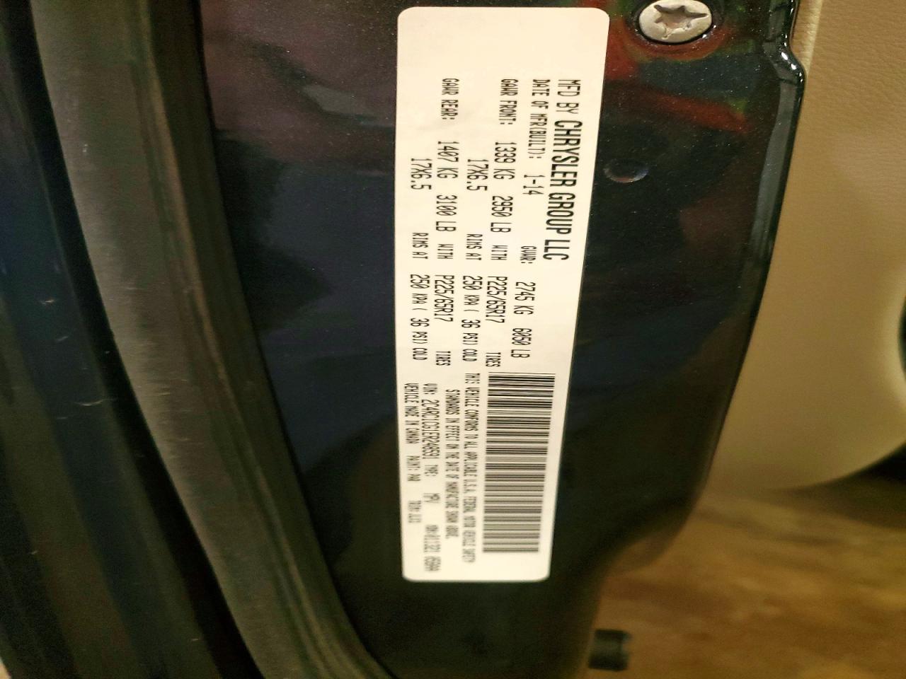 2014 Chrysler Town & Country Touring L Black vin: 2C4RC1CG1ER248591