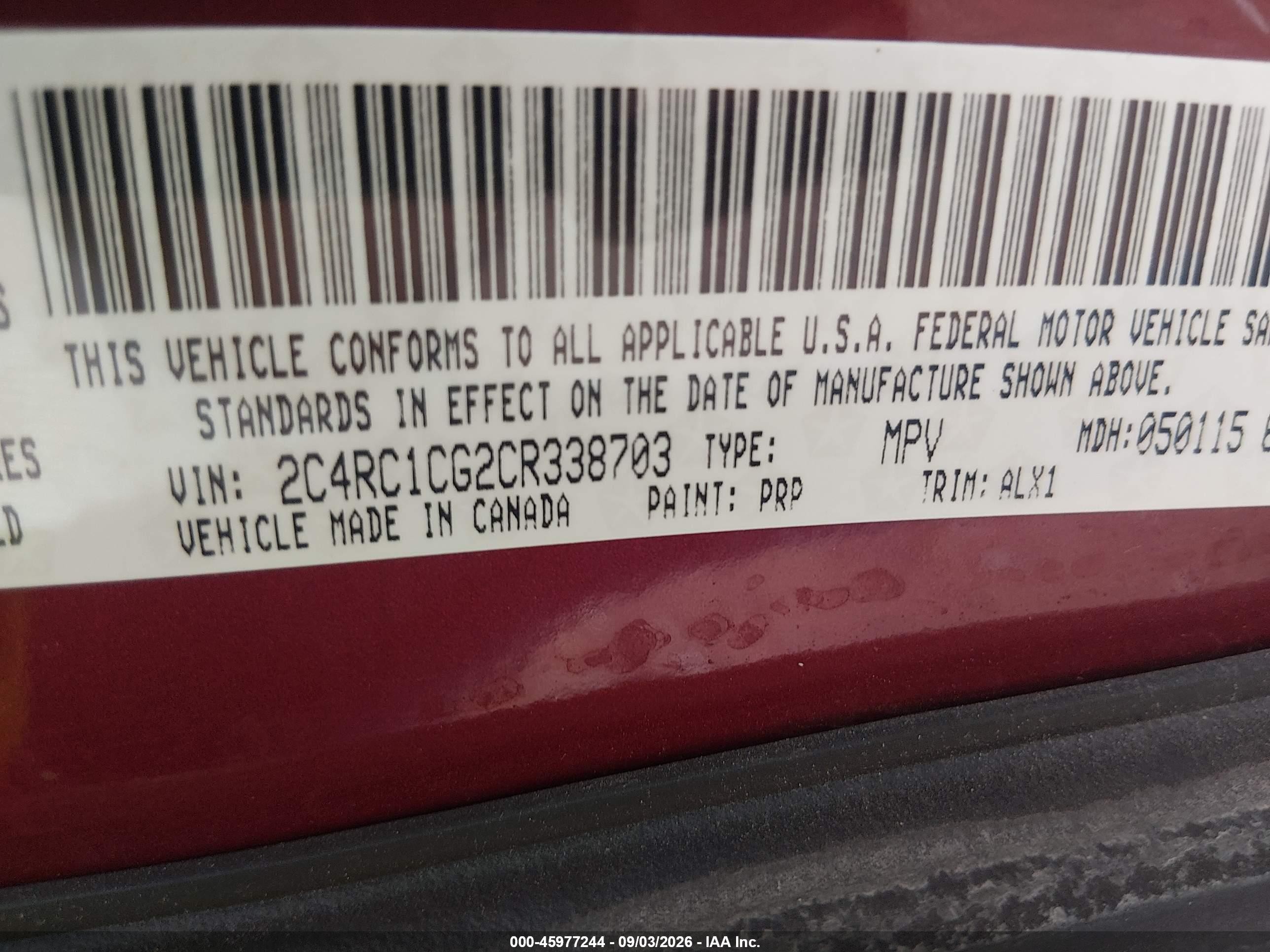 2012 Chrysler Town & Country Touring-l Maroon vin: 2C4RC1CG2CR338703