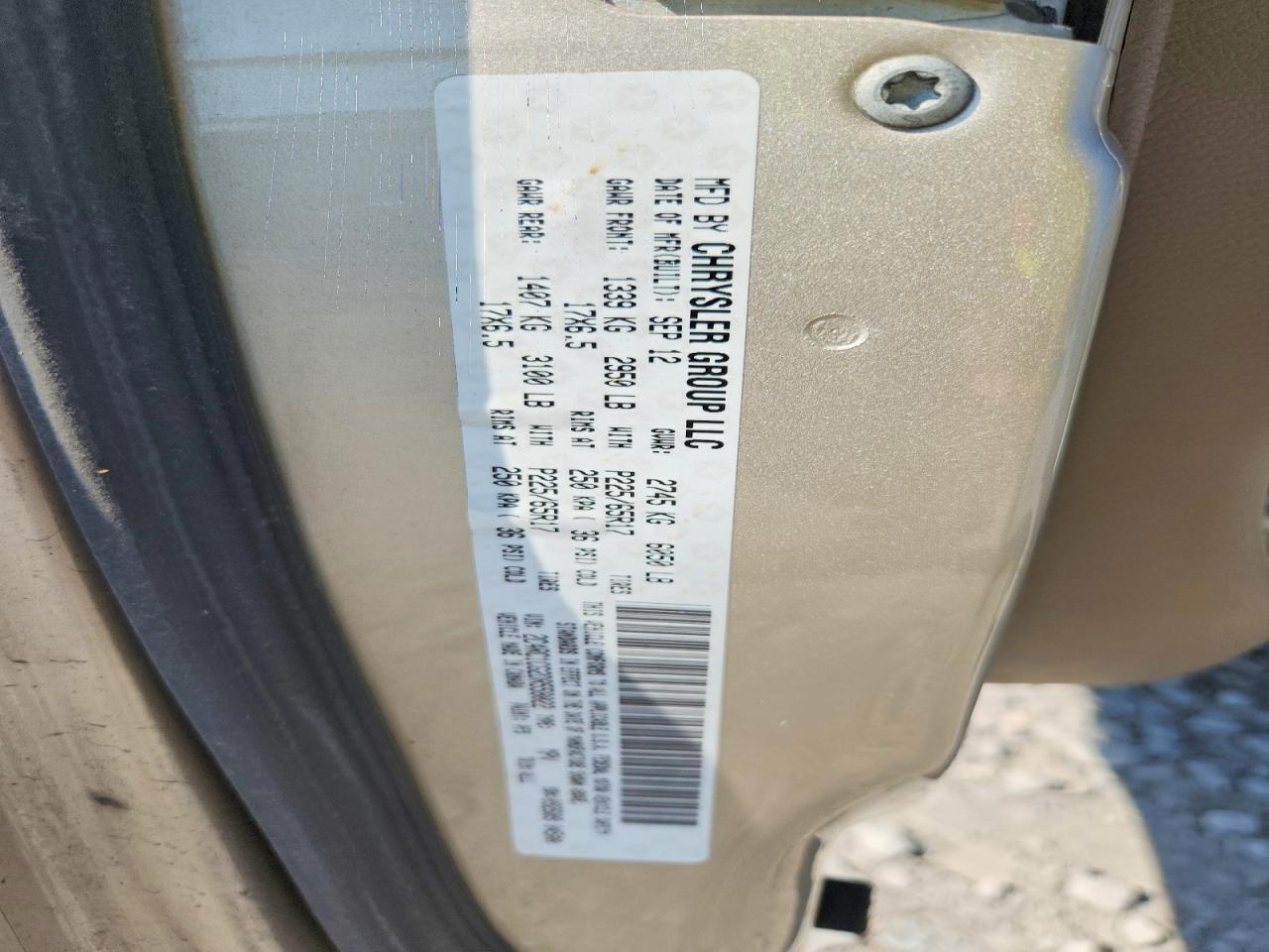 2013 Chrysler Town & Country Touring L Tan vin: 2C4RC1CG2DR558022