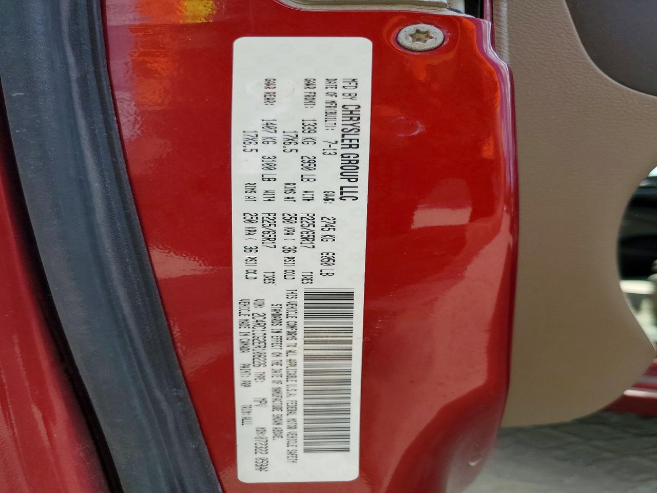 2014 Chrysler Town & Country Touring L Red vin: 2C4RC1CG2ER108226