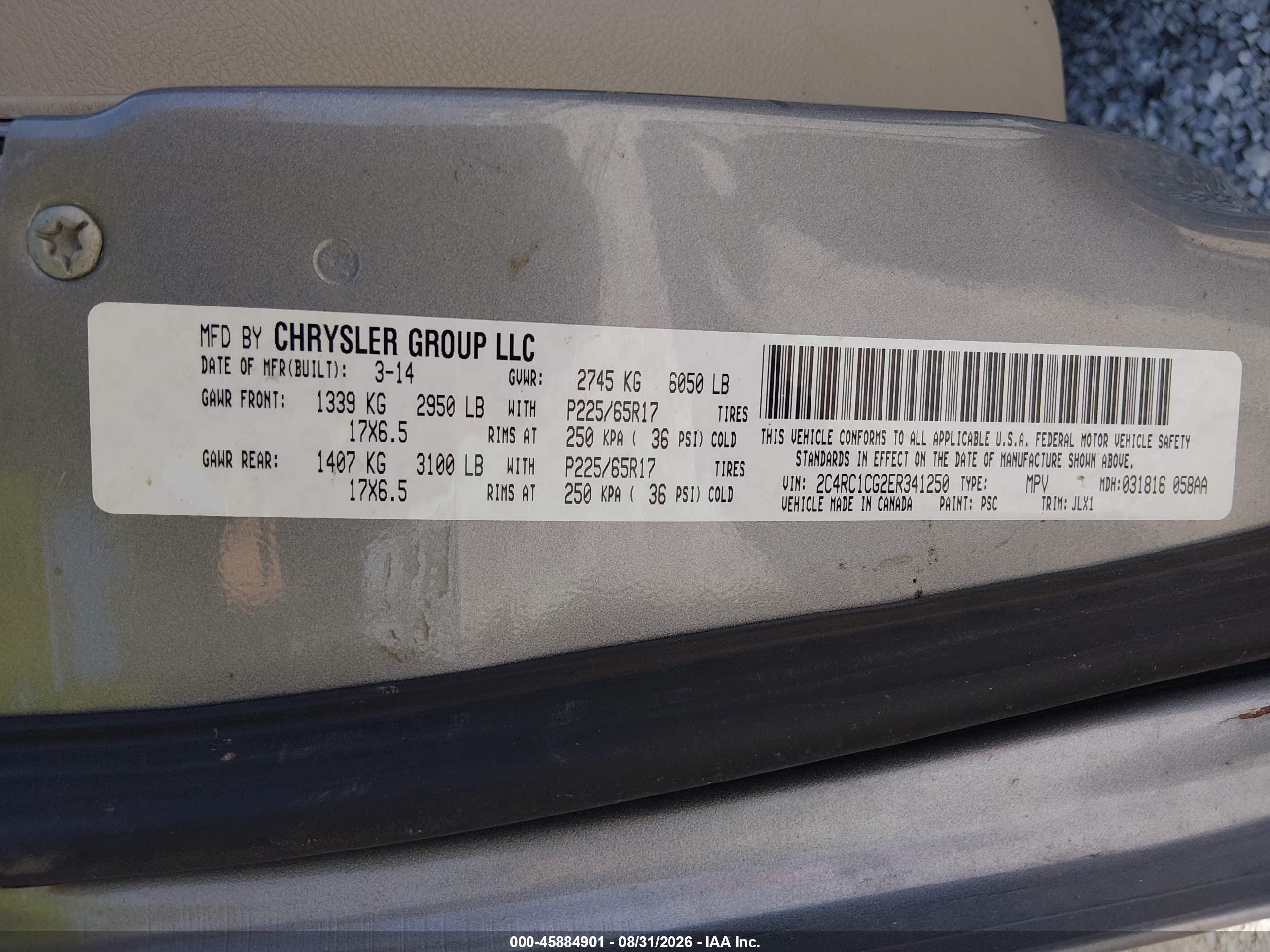 2014 Chrysler Town & Country Touring-l 30th Anniversary Серебряный vin: 2C4RC1CG2ER341250