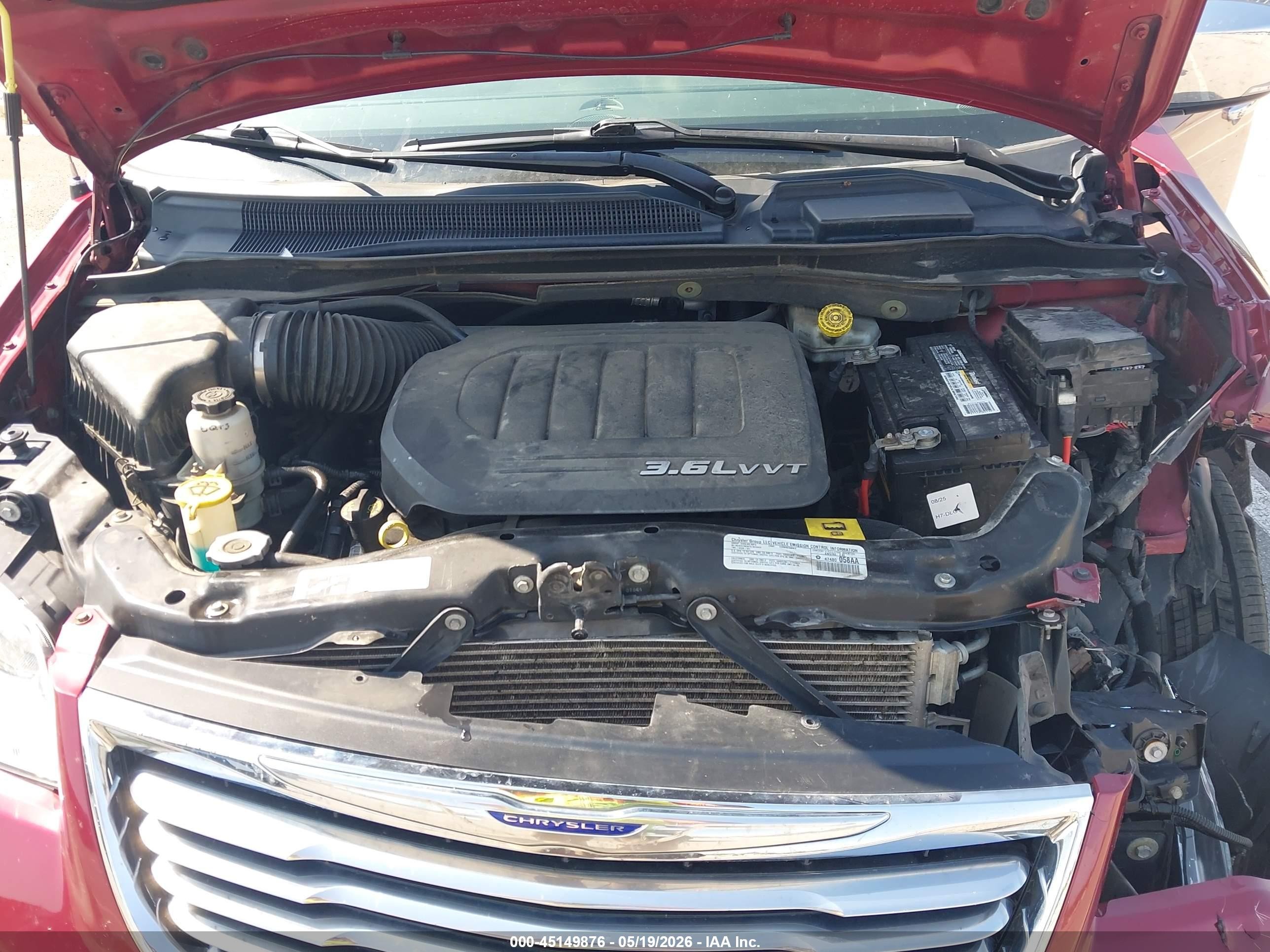 2014 Chrysler Town & Country Touring-l Red vin: 2C4RC1CG2ER367427