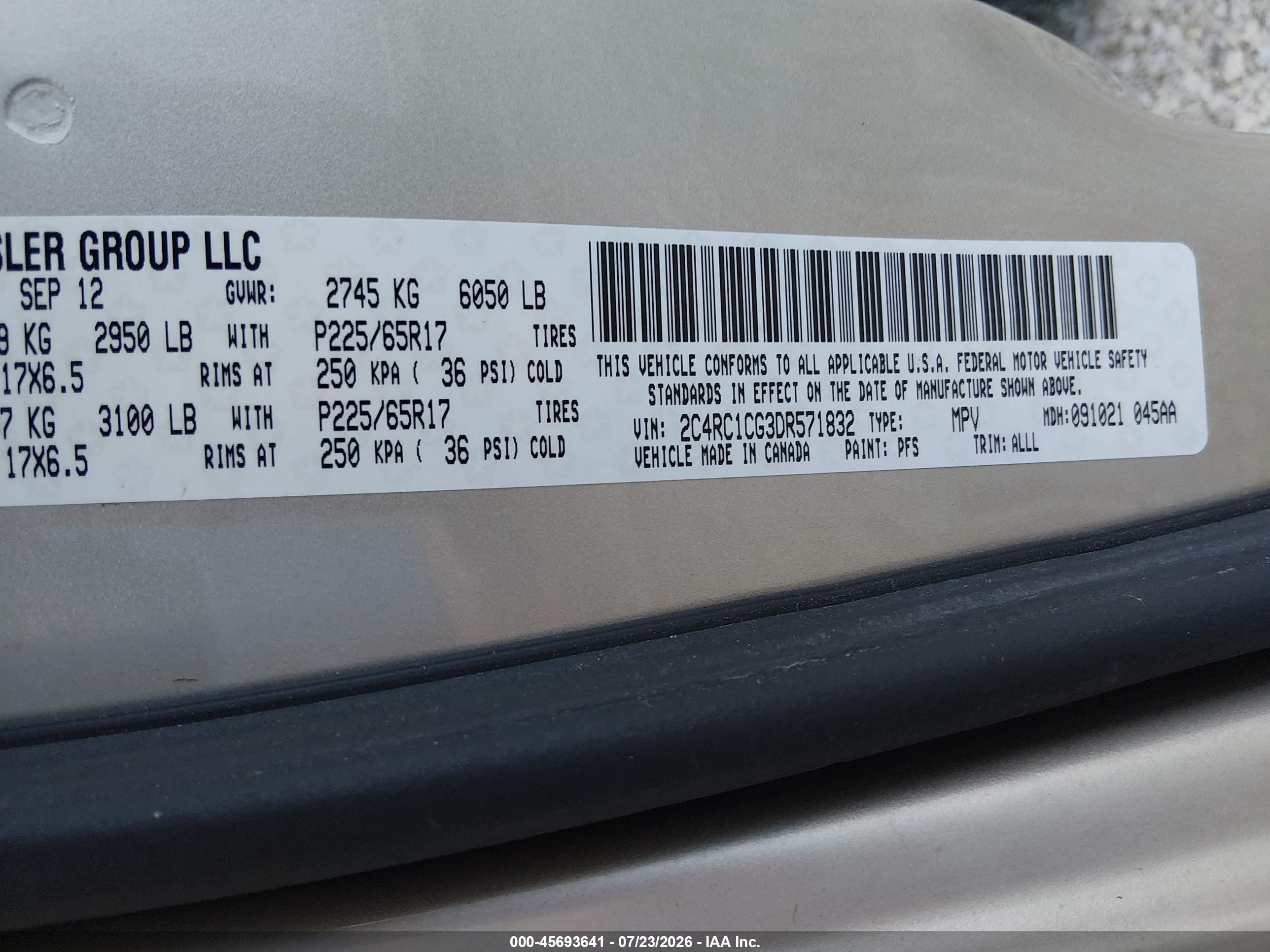 2013 Chrysler Town & Country Touring-l Золотой vin: 2C4RC1CG3DR571832
