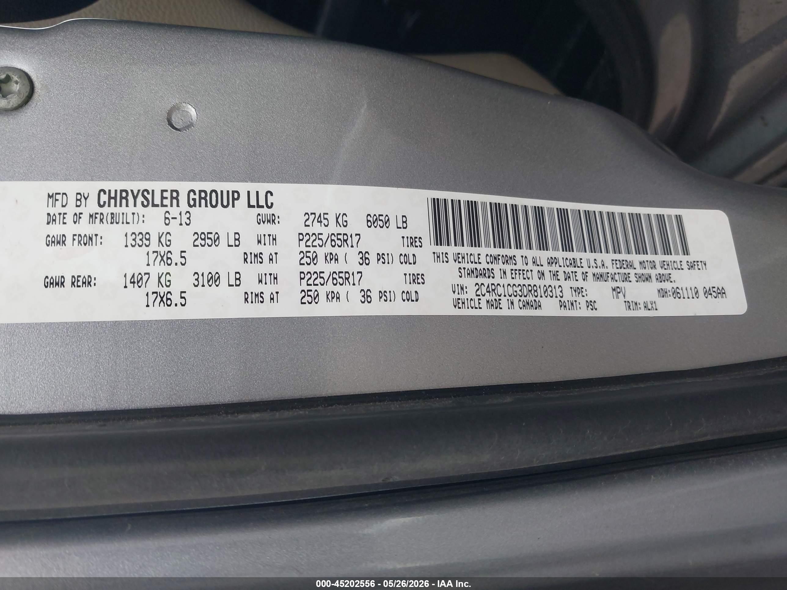 2013 Chrysler Town & Country Touring-l Silver vin: 2C4RC1CG3DR810313
