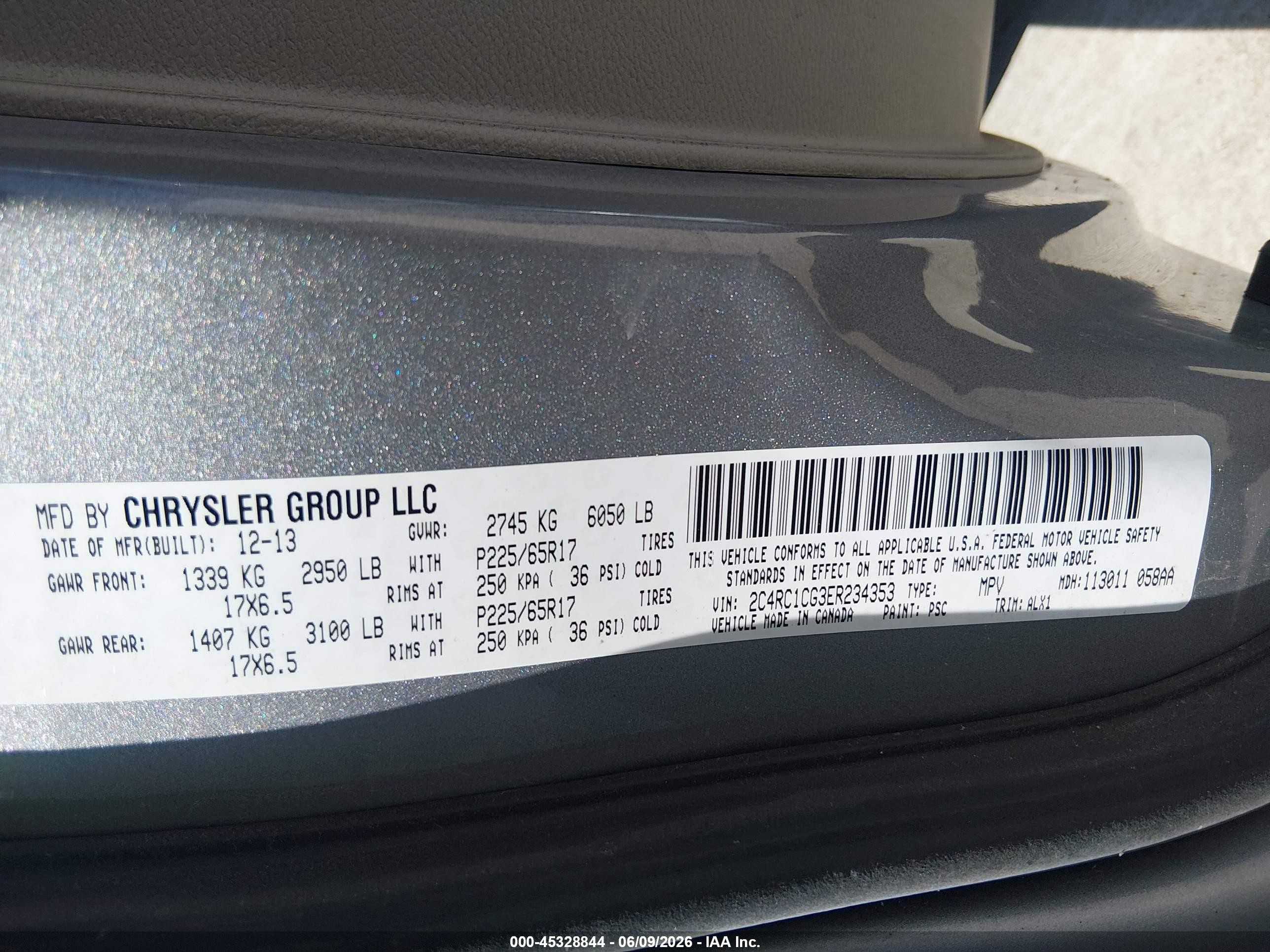 2014 Chrysler Town & Country Touring-l Silver vin: 2C4RC1CG3ER234353