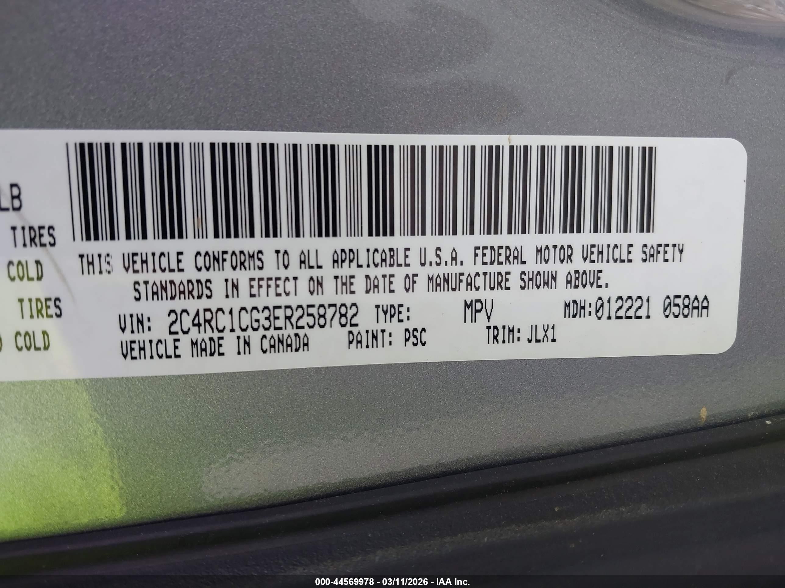 2014 Chrysler Town & Country Touring-l 30th Anniversary Silver vin: 2C4RC1CG3ER258782