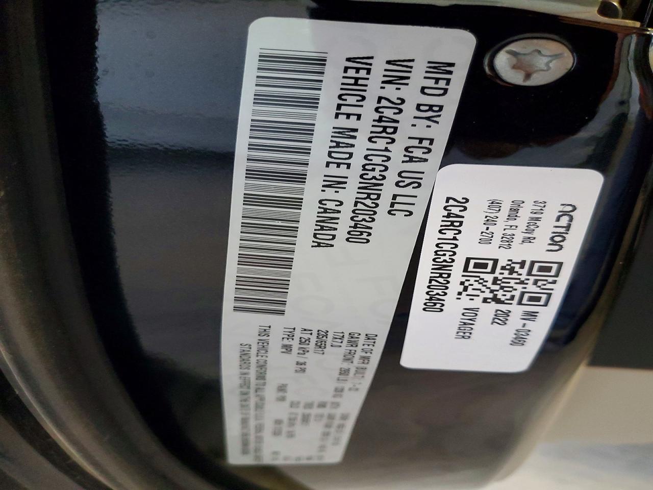 2022 Chrysler Voyager Lx Black vin: 2C4RC1CG3NR203460