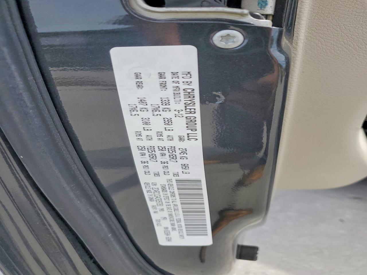 2012 Chrysler Town & Country Touring L Black vin: 2C4RC1CG4CR297281