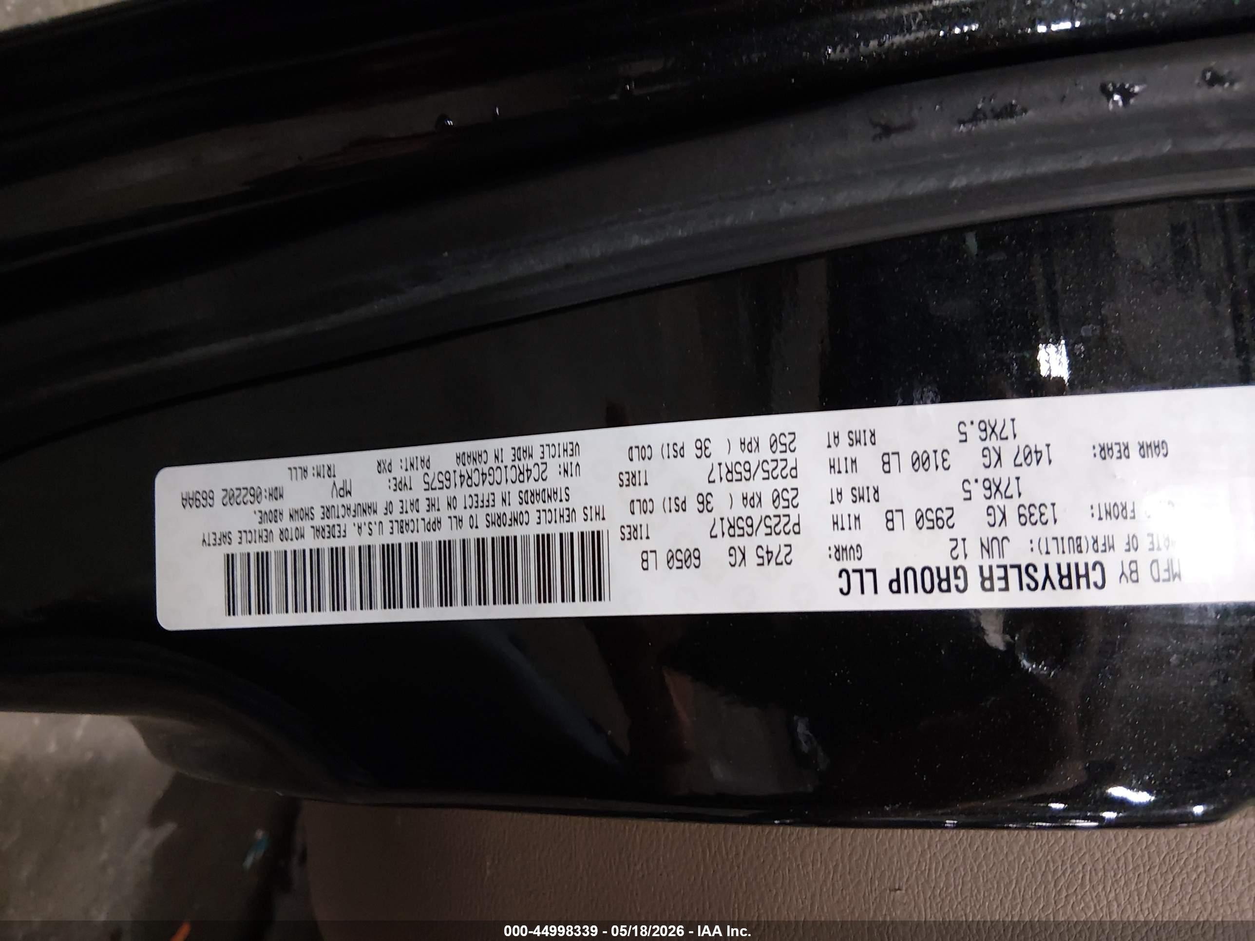 2012 Chrysler Town & Country Touring-l Черный vin: 2C4RC1CG4CR416575
