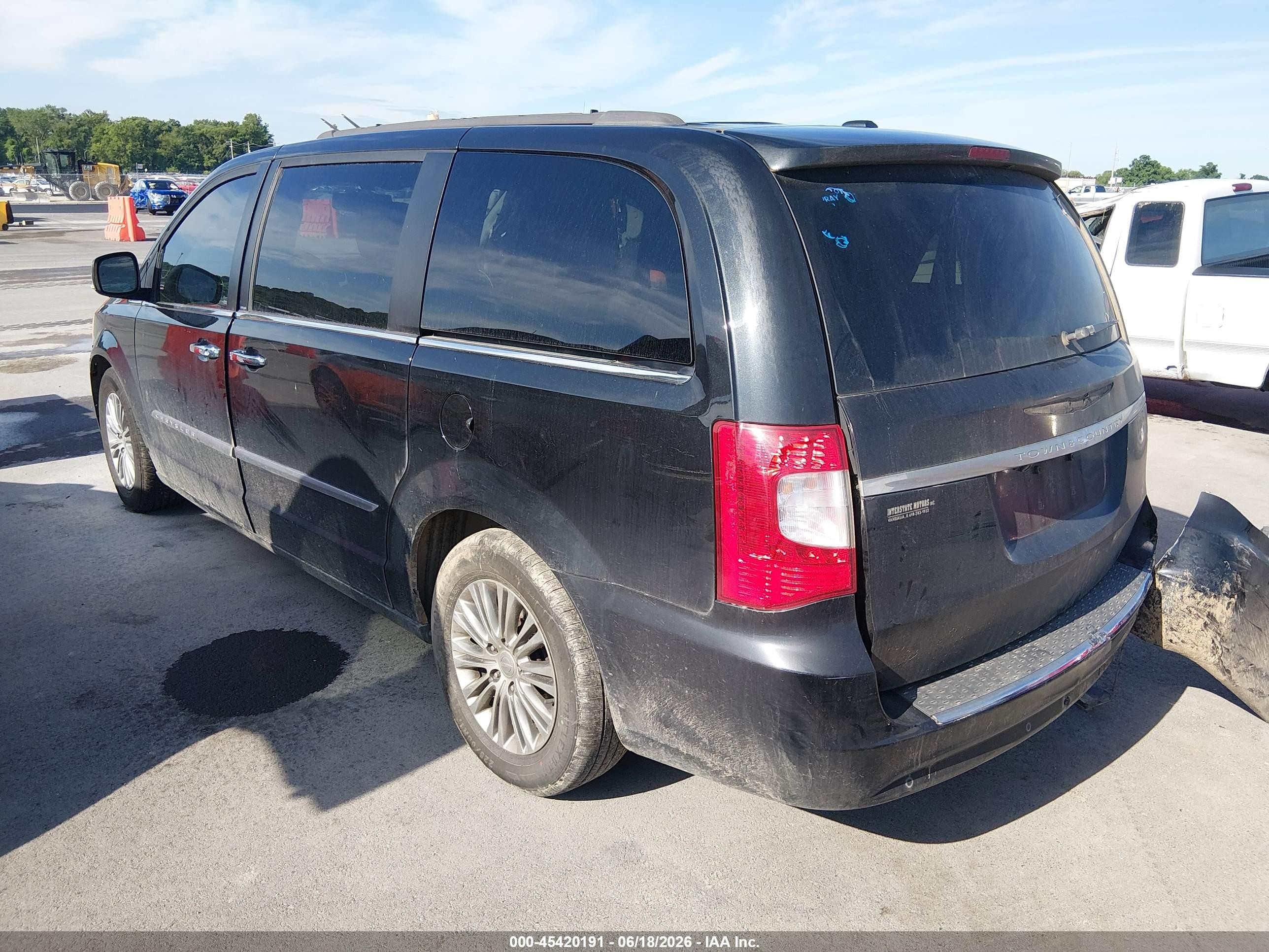 2013 Chrysler Town & Country Touring-l Black vin: 2C4RC1CG4DR572522