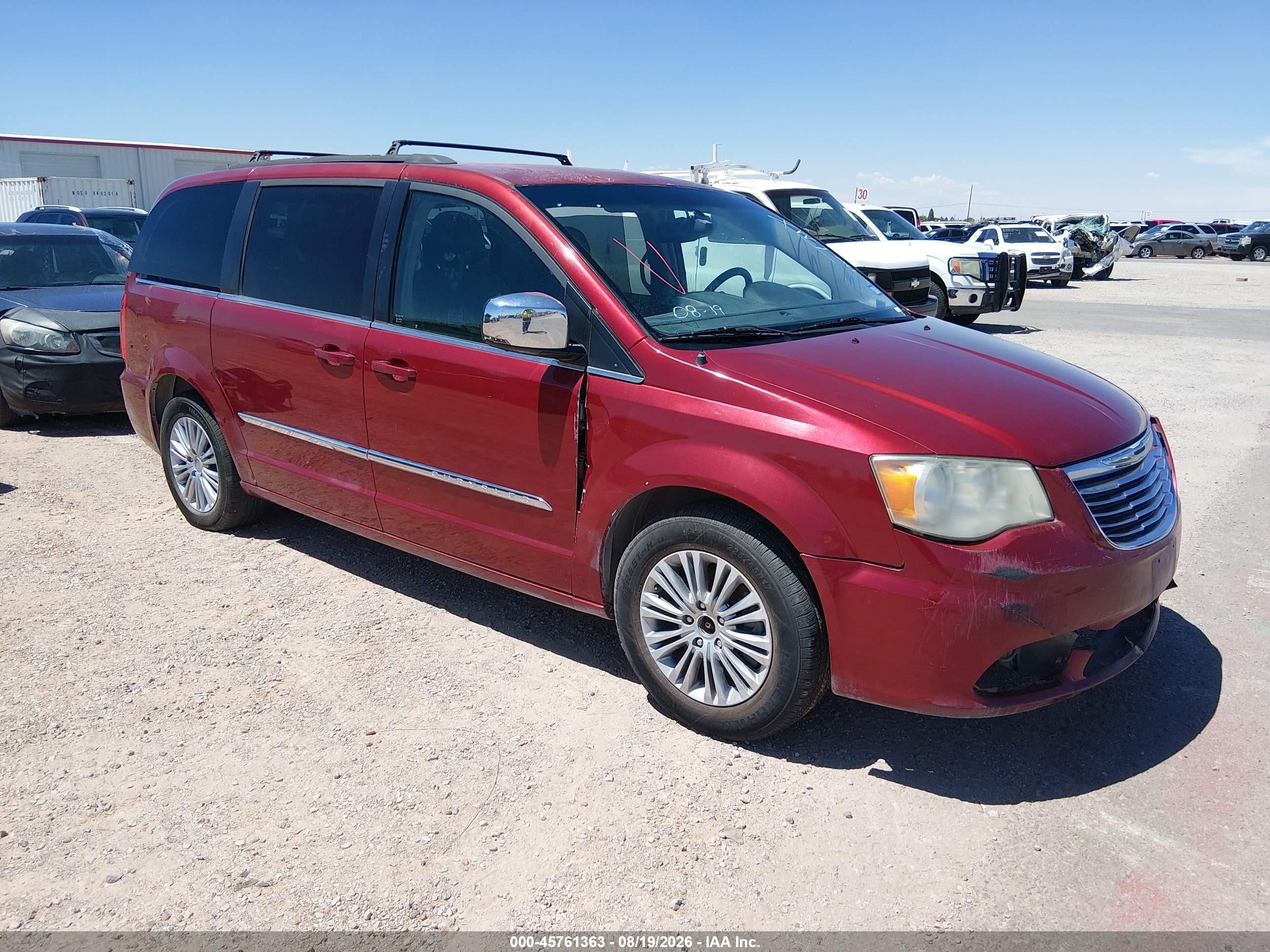 2013 Chrysler Town & Country Touring-l Maroon vin: 2C4RC1CG4DR585044
